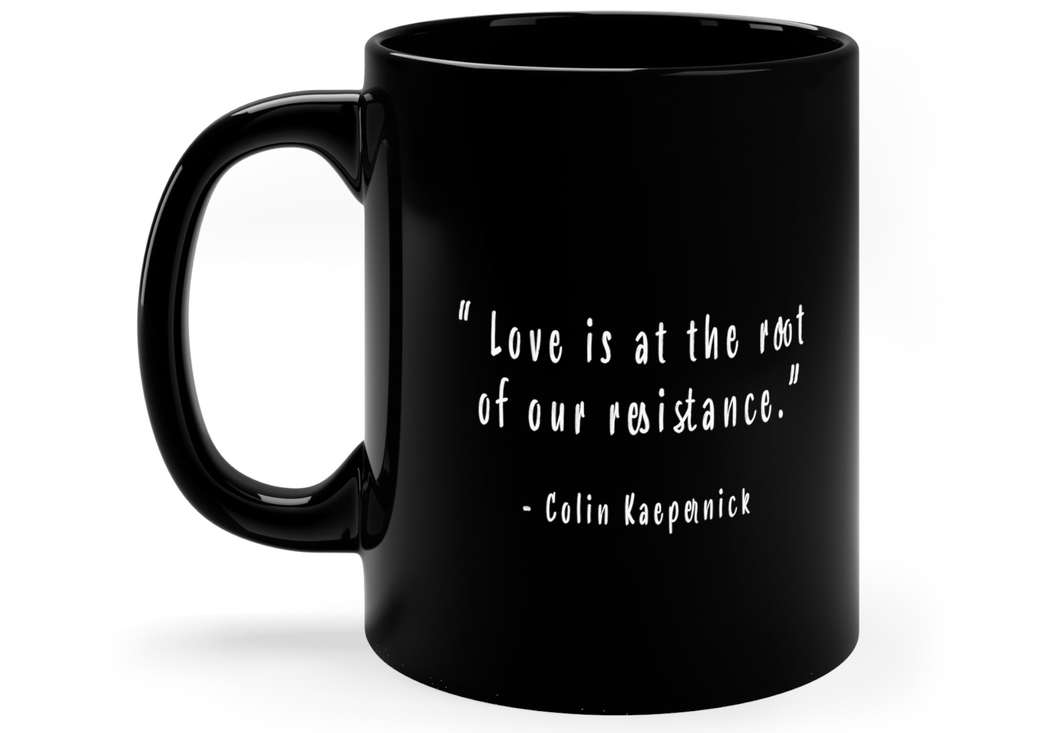 Colin Kaepernick | GQ | Justified  | Quote | Black Coffee Mug - Androo's Art