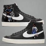 Nike Blazer Mid Sneakers | Black and White | "Follow The Leader" - Androo's Art