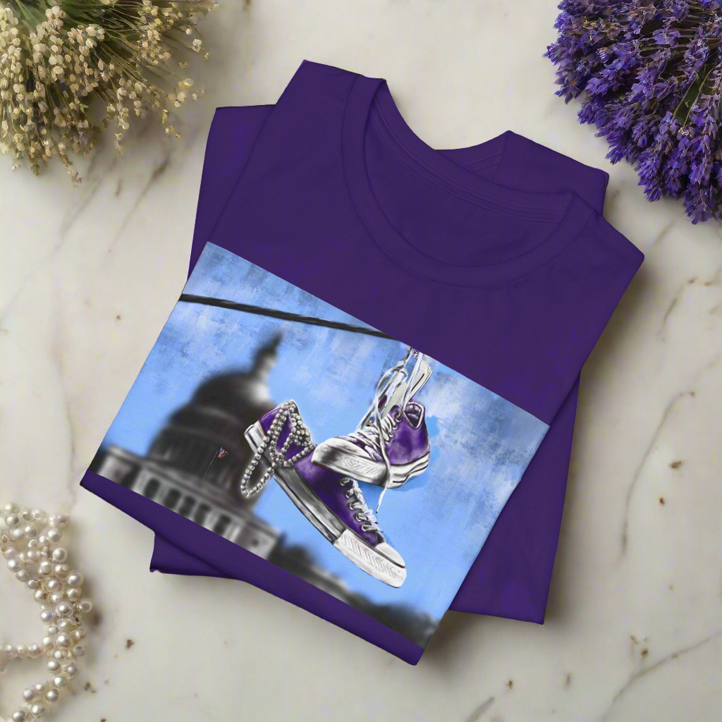 Violet Royalty Chucks Pearls Unisex T Shirt