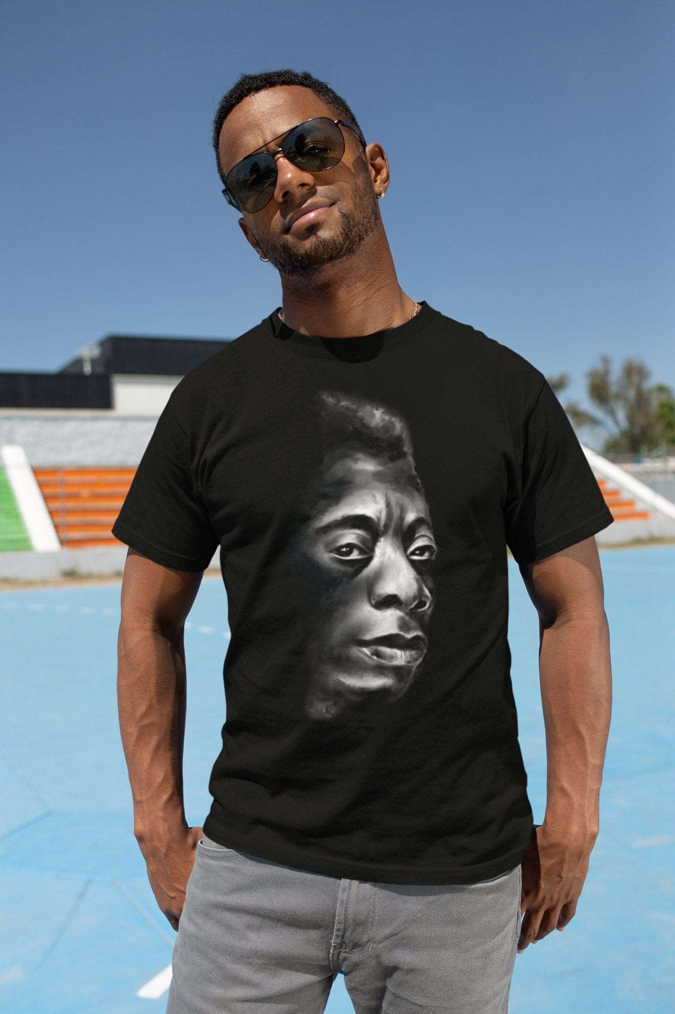 James Baldwin Portrait | Not Your Negro | Unisex Black T-Shirt - Androo's Art
