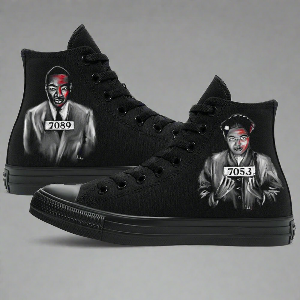 MLK & Rosa Parks | Mugshot | Blackout Converse - Androo's Art