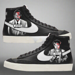 Nike Blazer Mid Sneakers | Black and White | "Mugshot" - Androo's Art