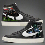 Nike Blazer Mid Sneakers | Black & White | "Kneel on Purpose" - Androo's Art