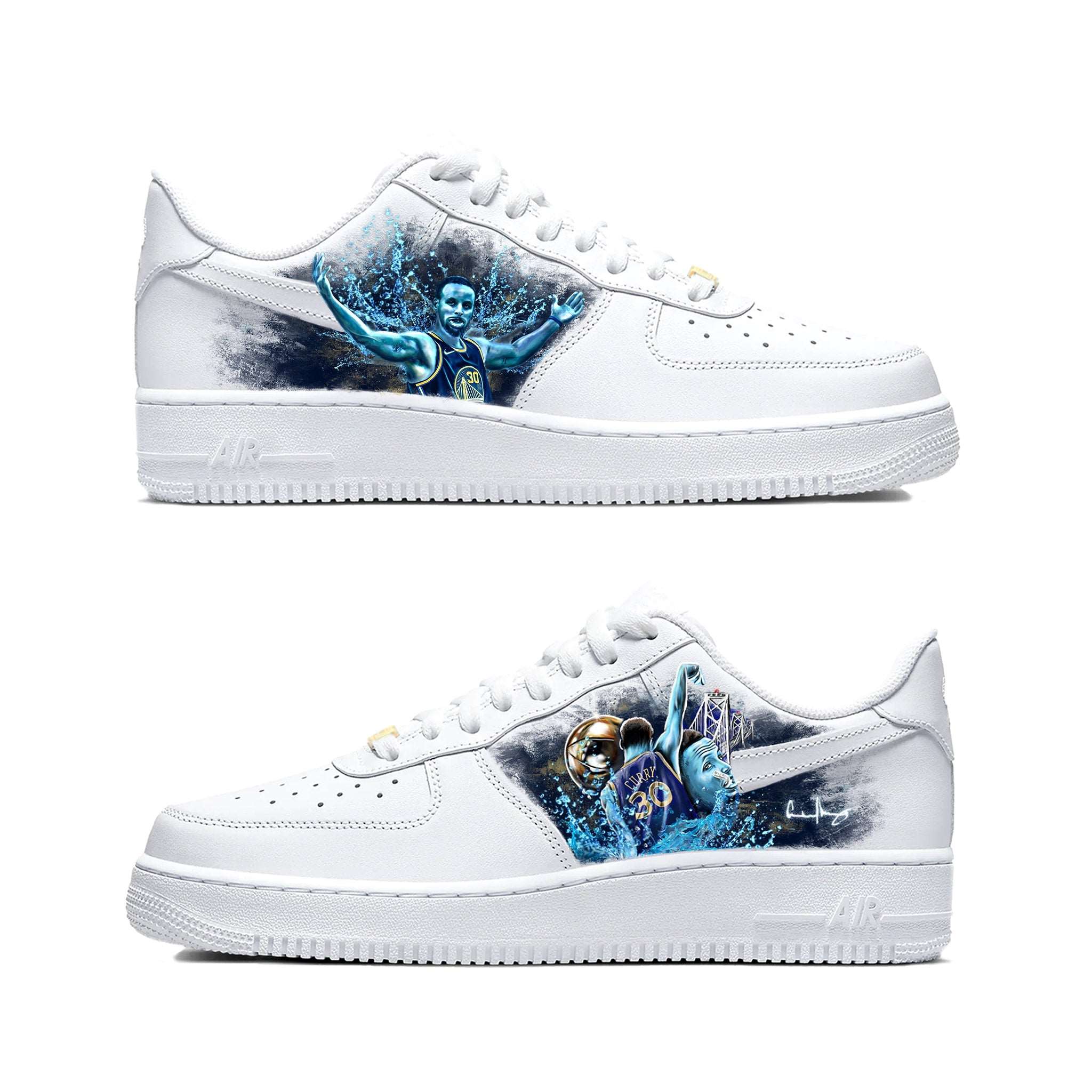 Splash | Steph Curry Inspired | Limited Edition Nike AF1 - Androo's Art
