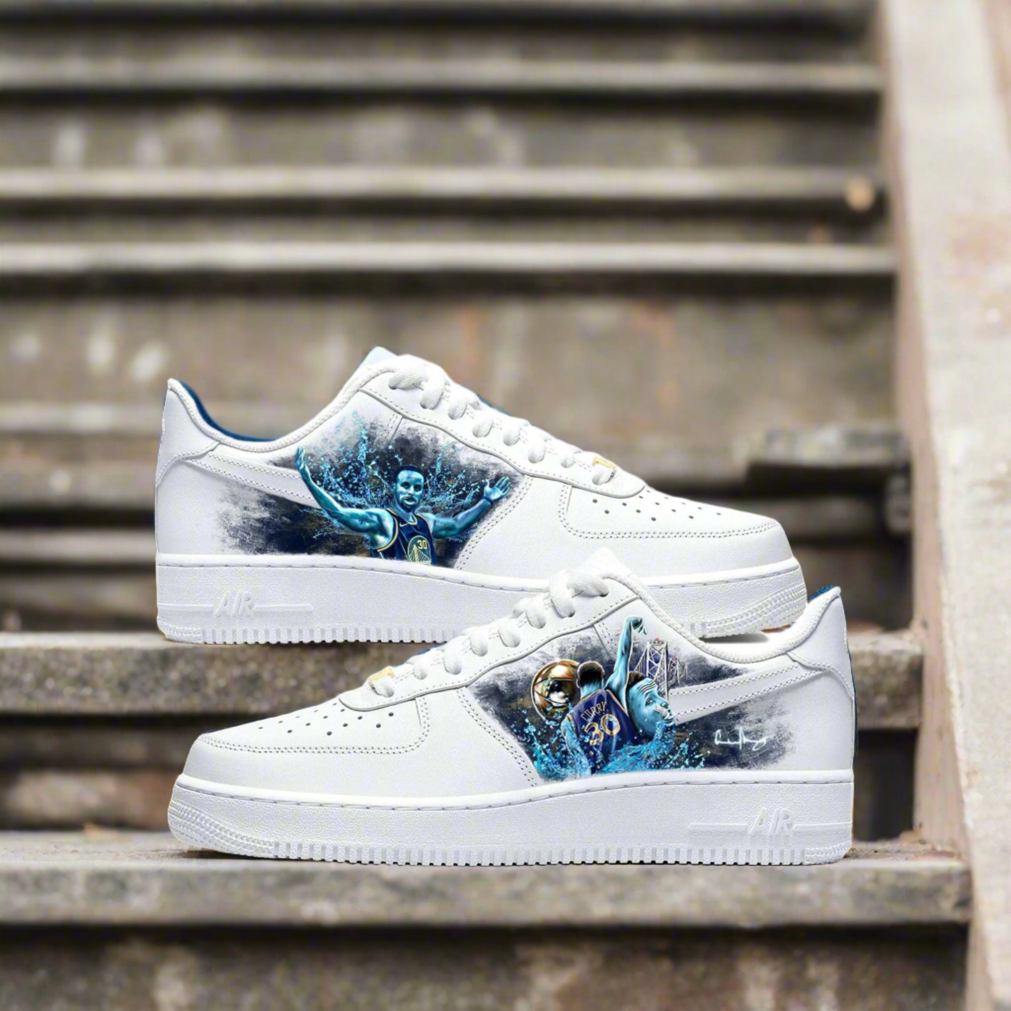 Splash | Steph Curry Inspired | Limited Edition Nike AF1 - Androo's Art