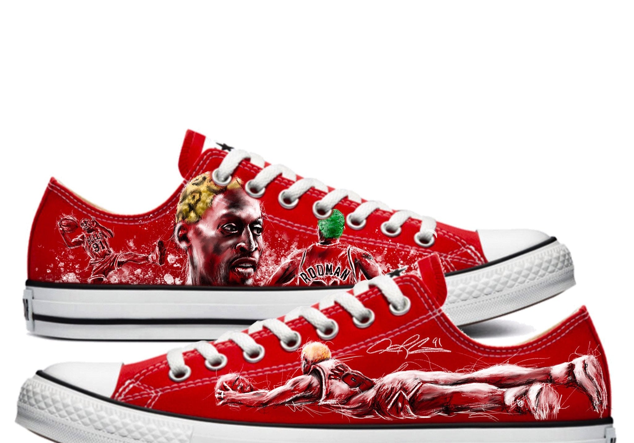 Dennis Rodman | "All Out" | Low Top Converse - Androo's Art