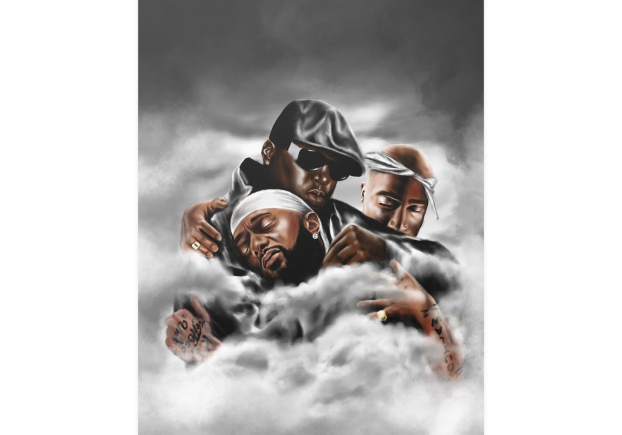 Embraced | Nipsey, Biggie, Tupac Poster - Androo's Art