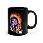 Jimi Hendrix | On Fire | Black Coffee Mug - Androo's Art