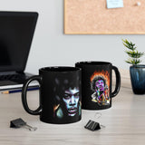 Jimi Hendrix | On Fire | Black Coffee Mug - Androo's Art