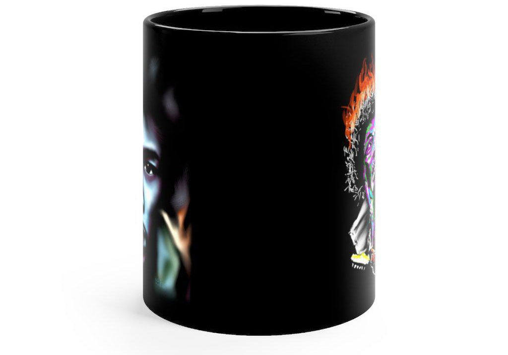 Jimi Hendrix | On Fire | Black Coffee Mug - Androo's Art
