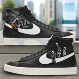 Nike Blazer Mid Sneakers | Black and White | "I'm With Kap" - Androo's Art