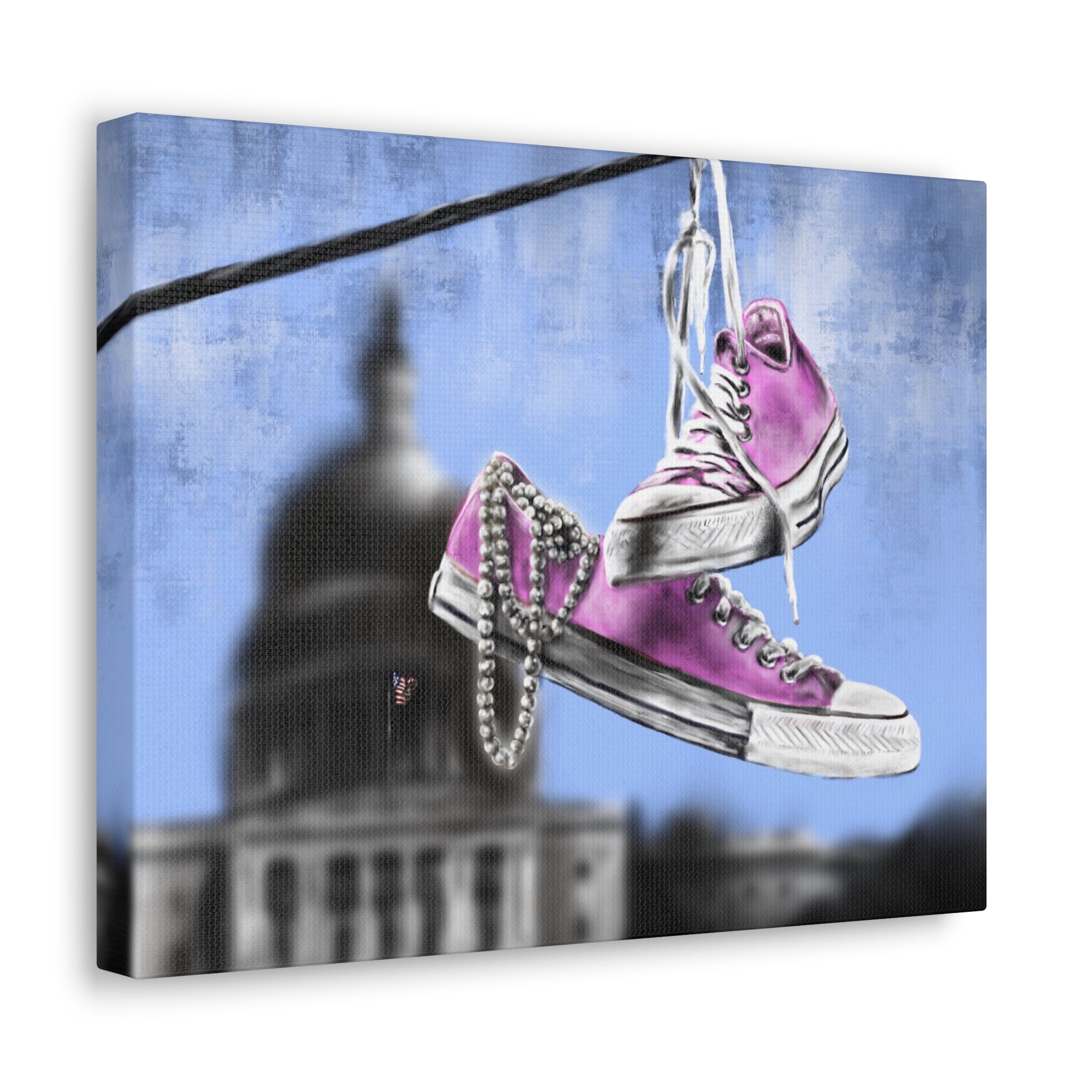 Oh So Pretty Pink | Chucks & Pearls Canvas - Kamala Harris - Streetwear Art by AndrooArt
