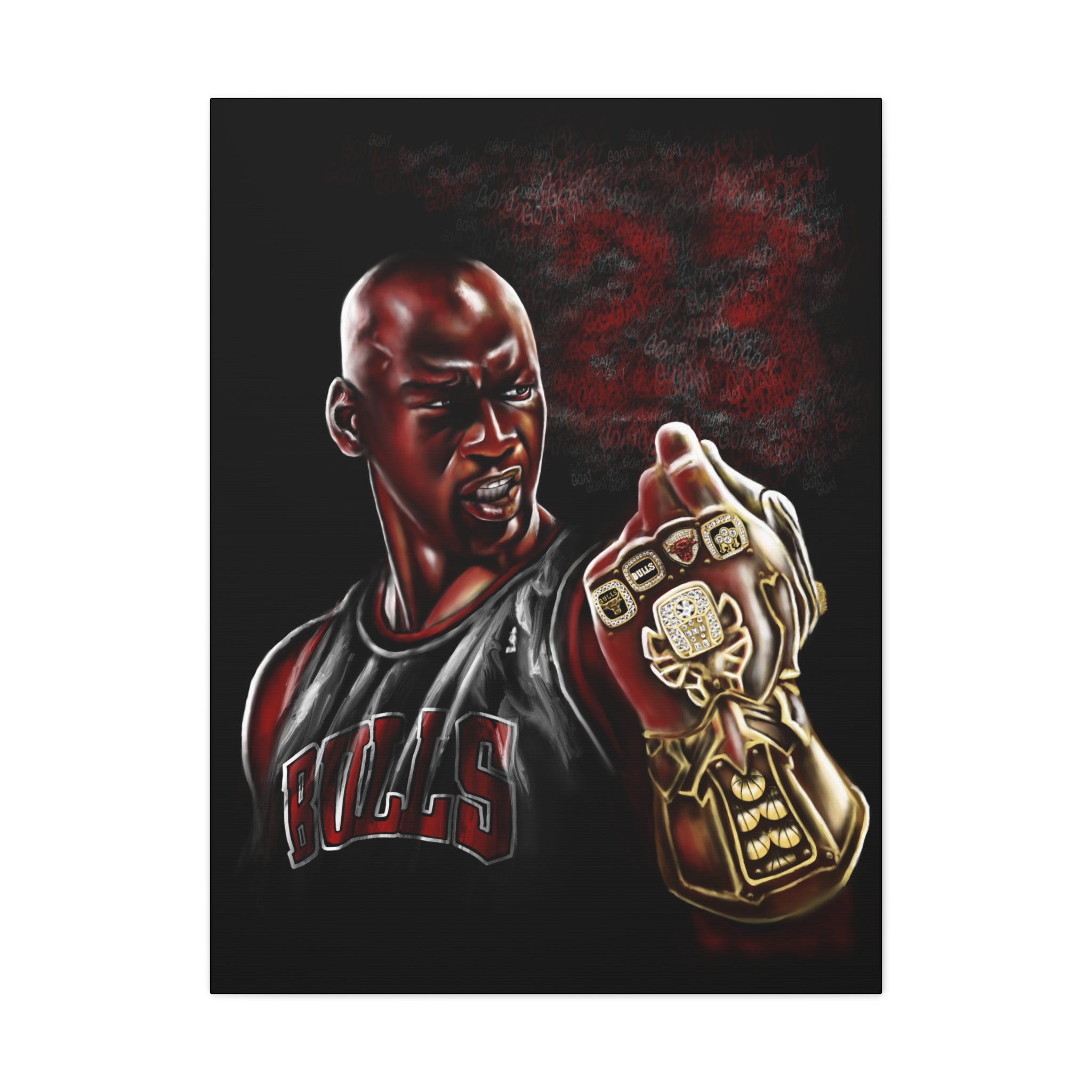Golden | GOAT | Canvas Wall Art - Michael Jordan - Streetwear Art by AndrooArt