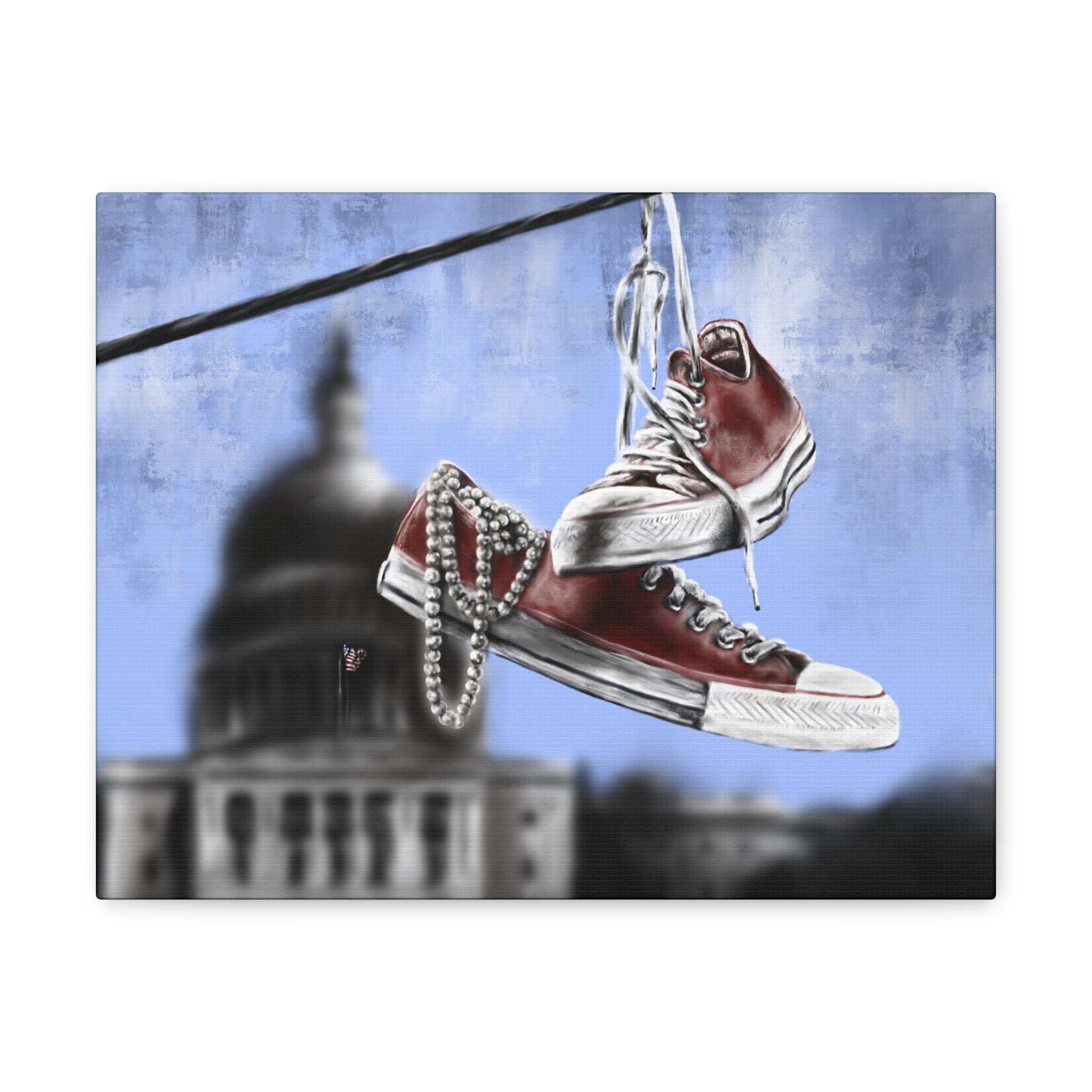 Red Passion | Chucks & Pearls Canvas - Kamala Harris - Streetwear Art by AndrooArt