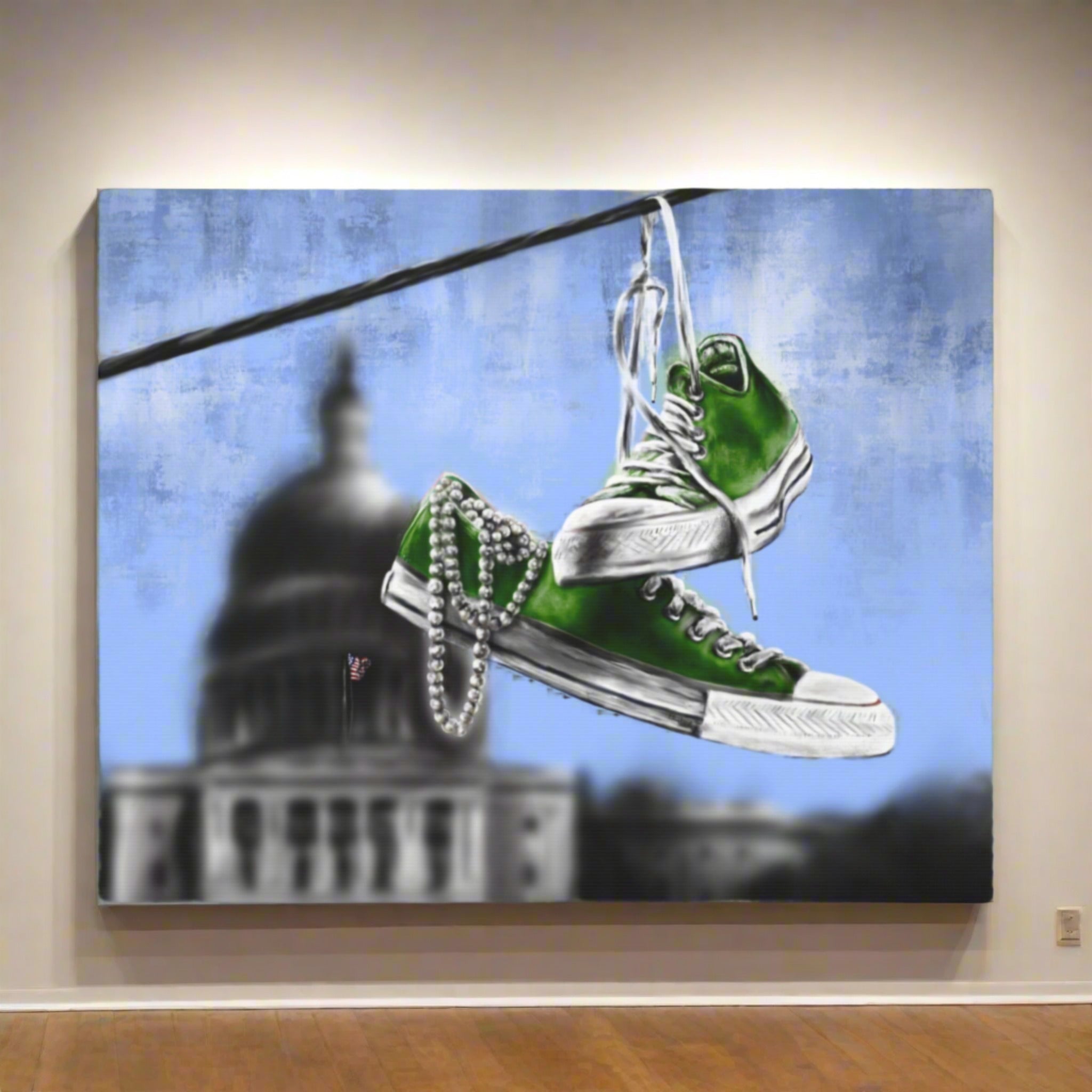 Lime | Chucks & Pearls Canvas - Kamala Harris - Streetwear Art by AndrooArt