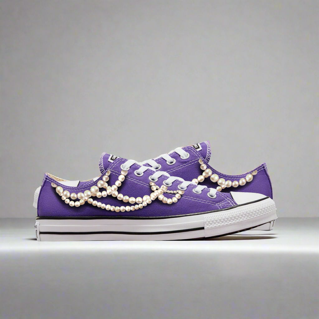 Purple converse tennis shoes sales