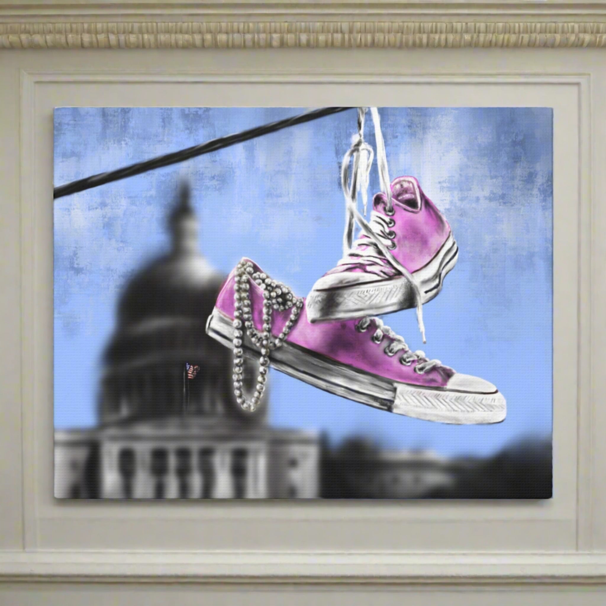 Oh So Pretty Pink | Chucks & Pearls Canvas - Kamala Harris - Streetwear Art by AndrooArt