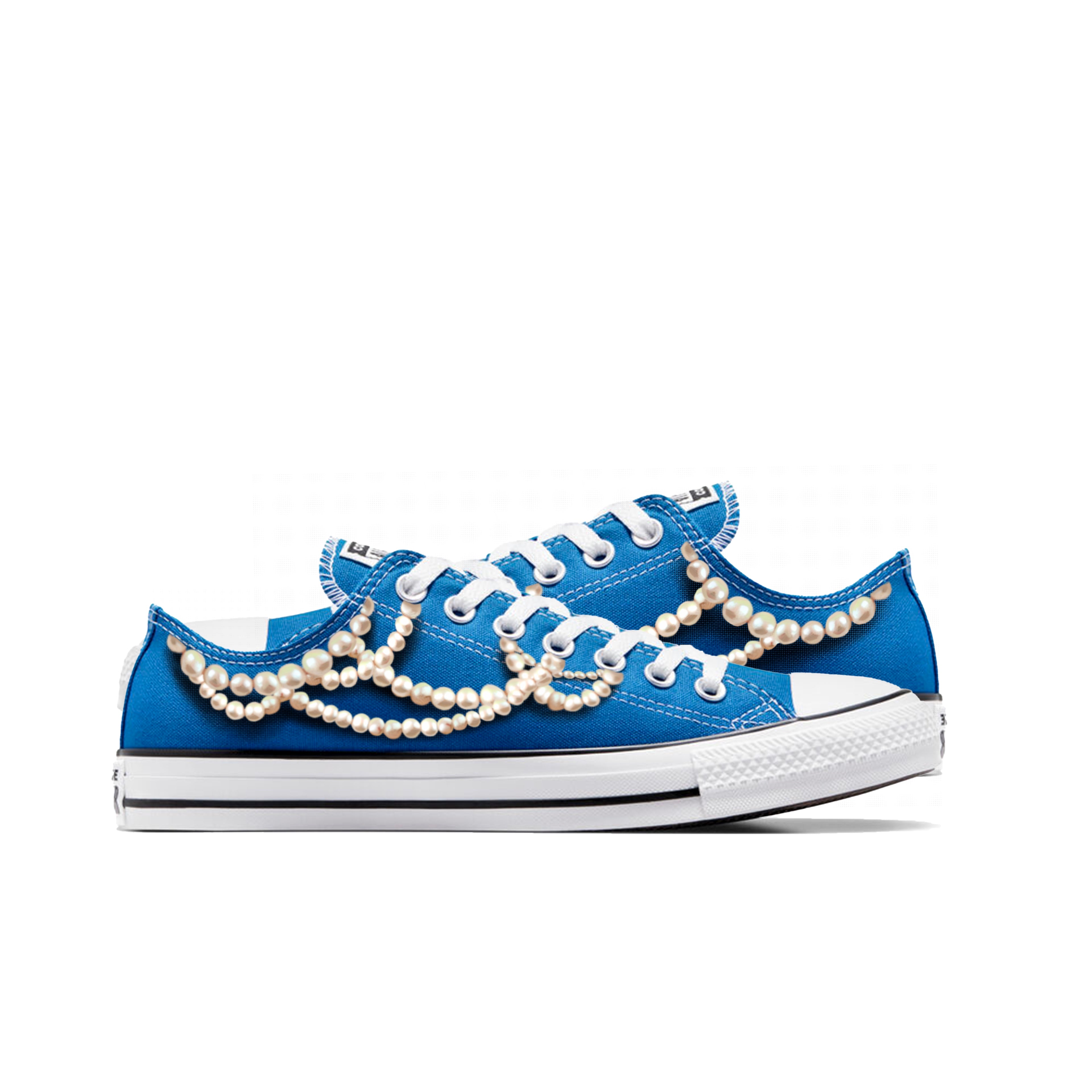 Pacific Blue Chucks & Pearls | Limited Edition Converse - Kamala Harris - Streetwear Art by AndrooArt
