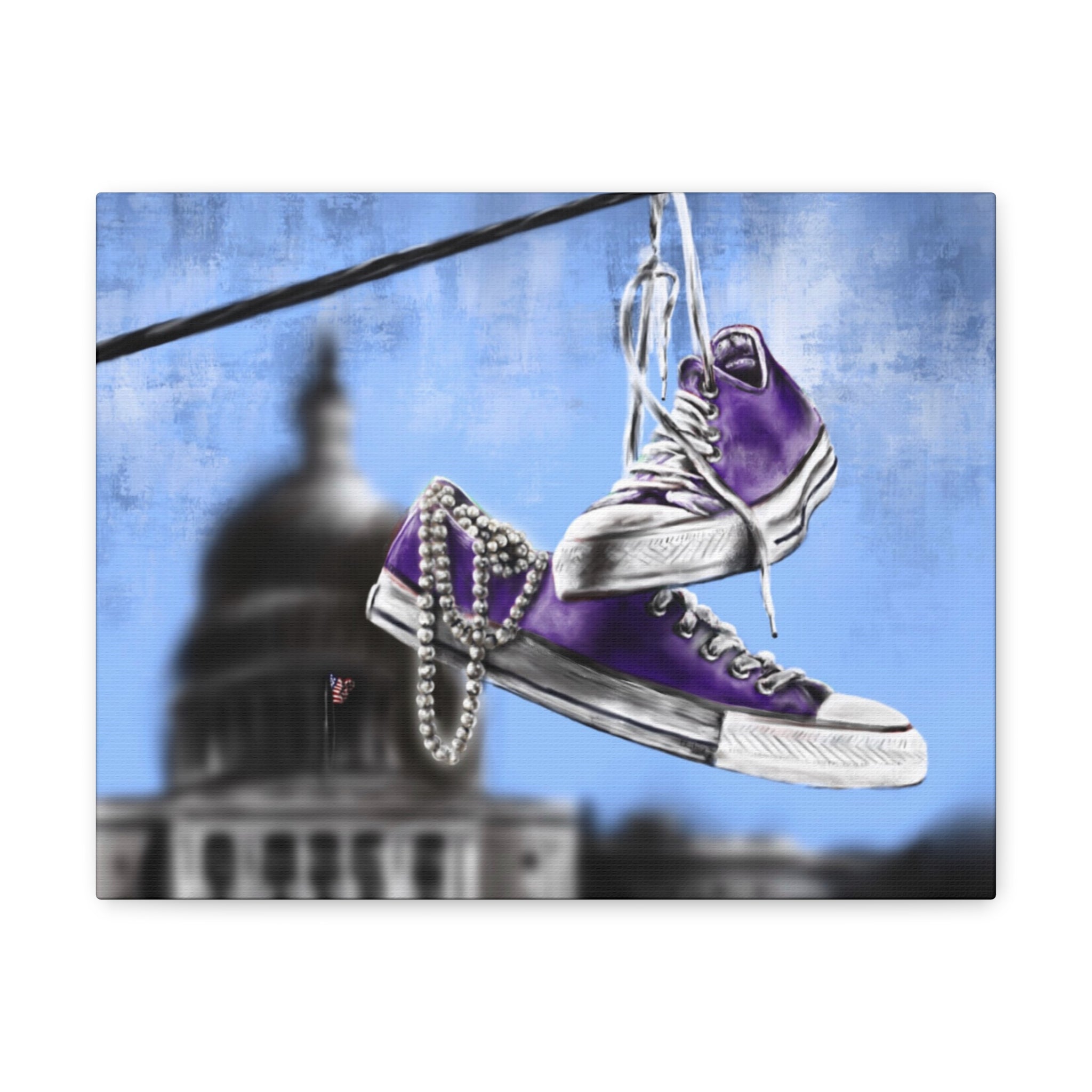 Violet Royalty | Chucks & Pearls Canvas - Kamala Harris - Streetwear Art by AndrooArt