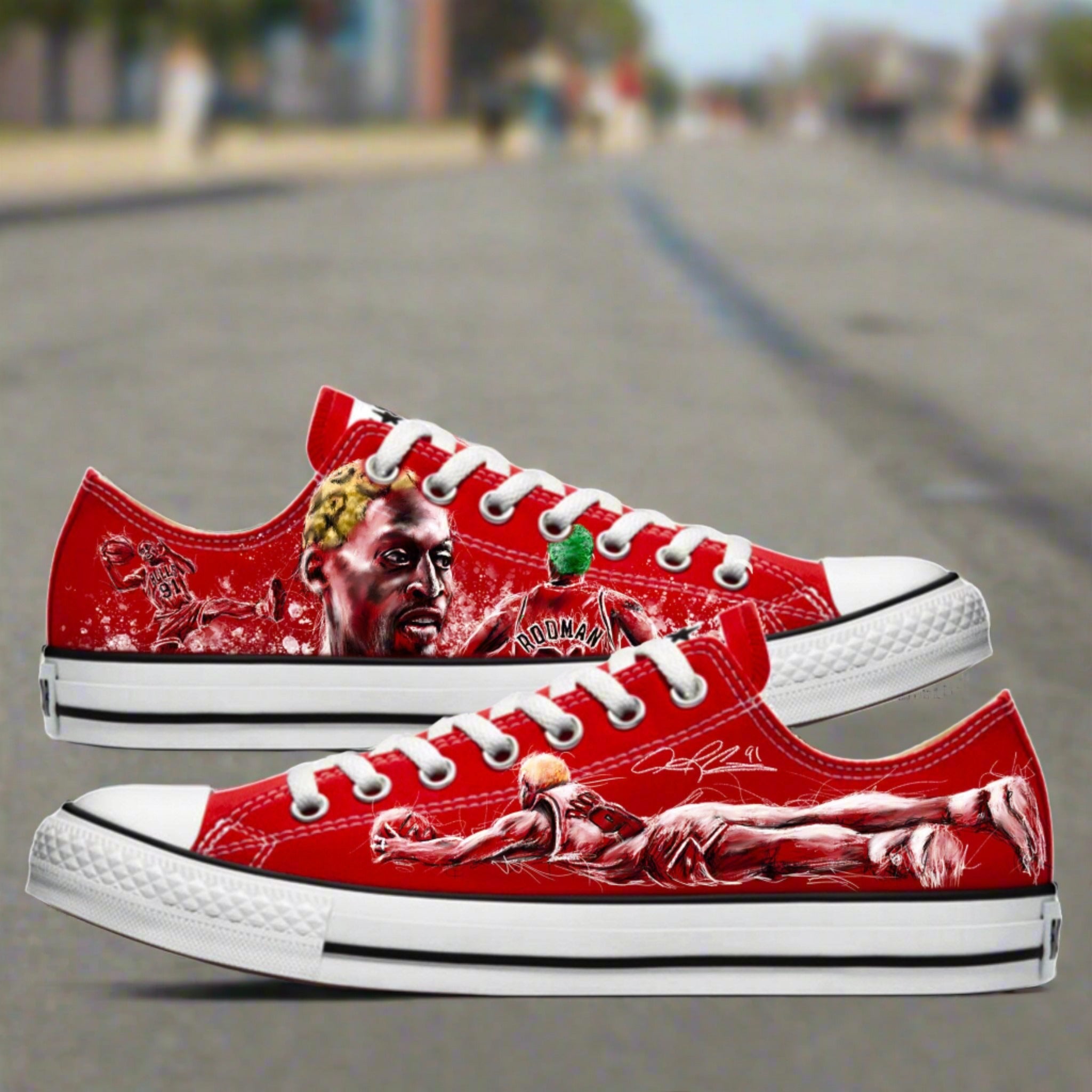 Dennis Rodman | "All Out" | Converse - Streetwear Sneakers - Streetwear Art by AndrooArt