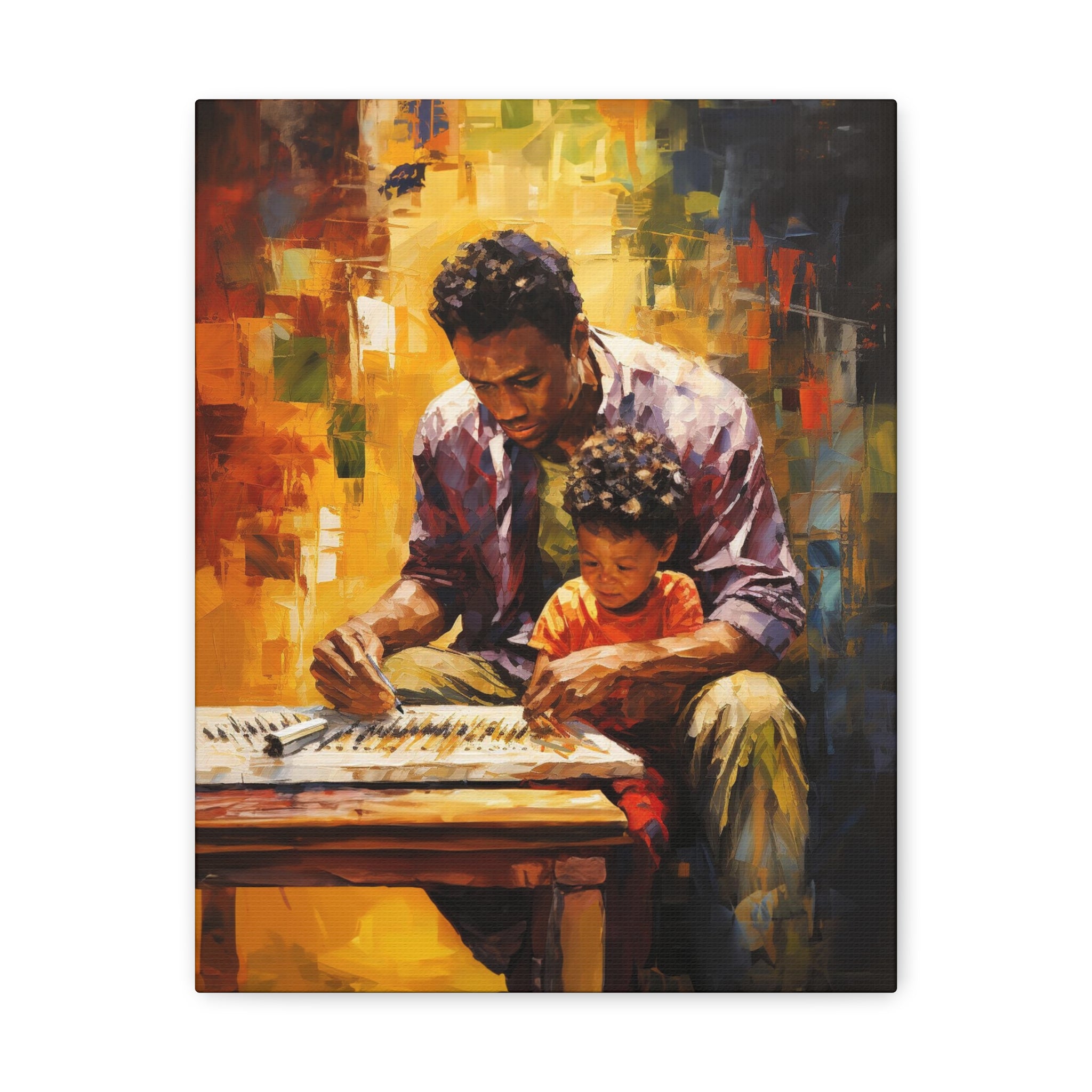 Father and Son: Strokes of Love | Canvas - Modern Art - Streetwear Art by AndrooArt