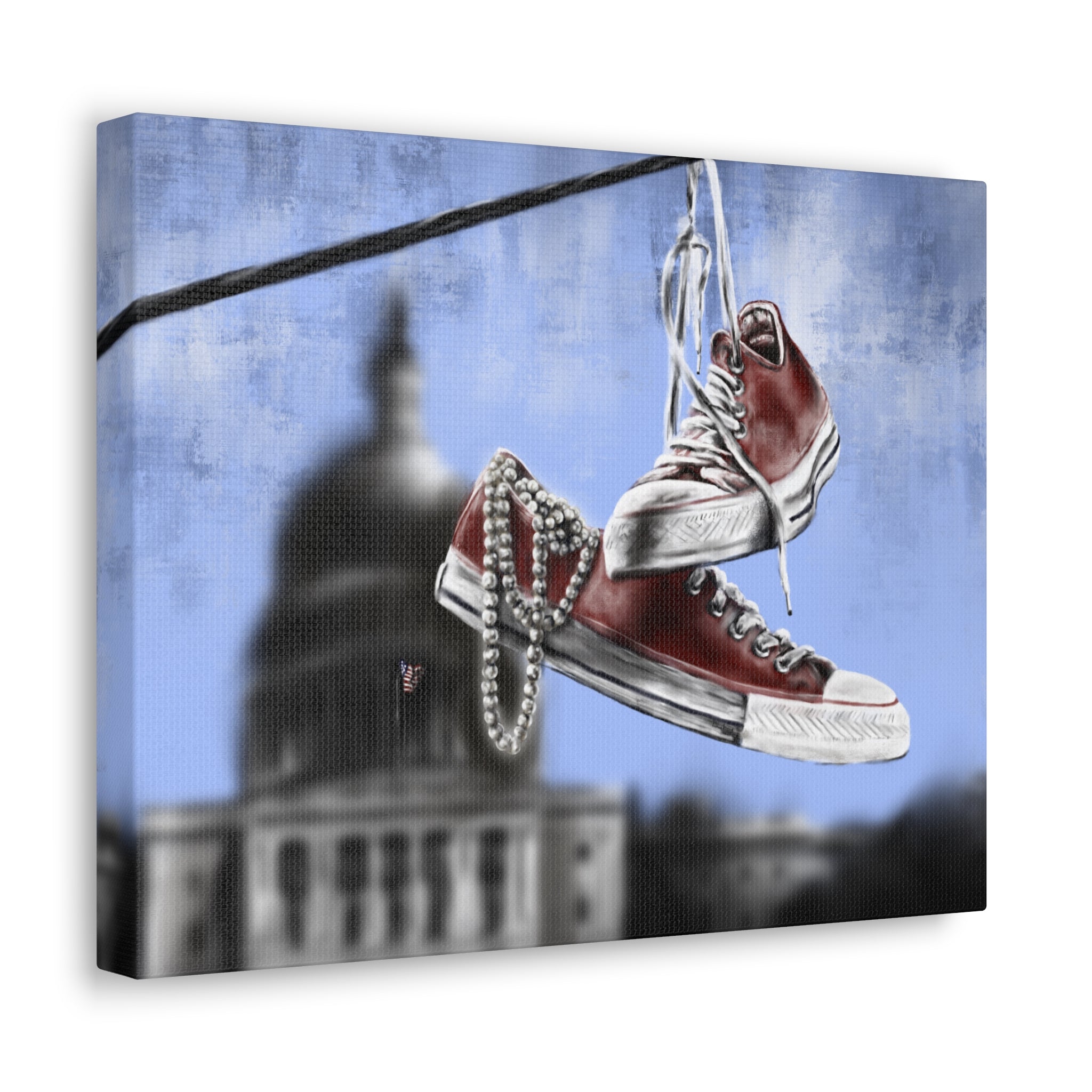 Red Passion | Chucks & Pearls Canvas - Kamala Harris - Streetwear Art by AndrooArt