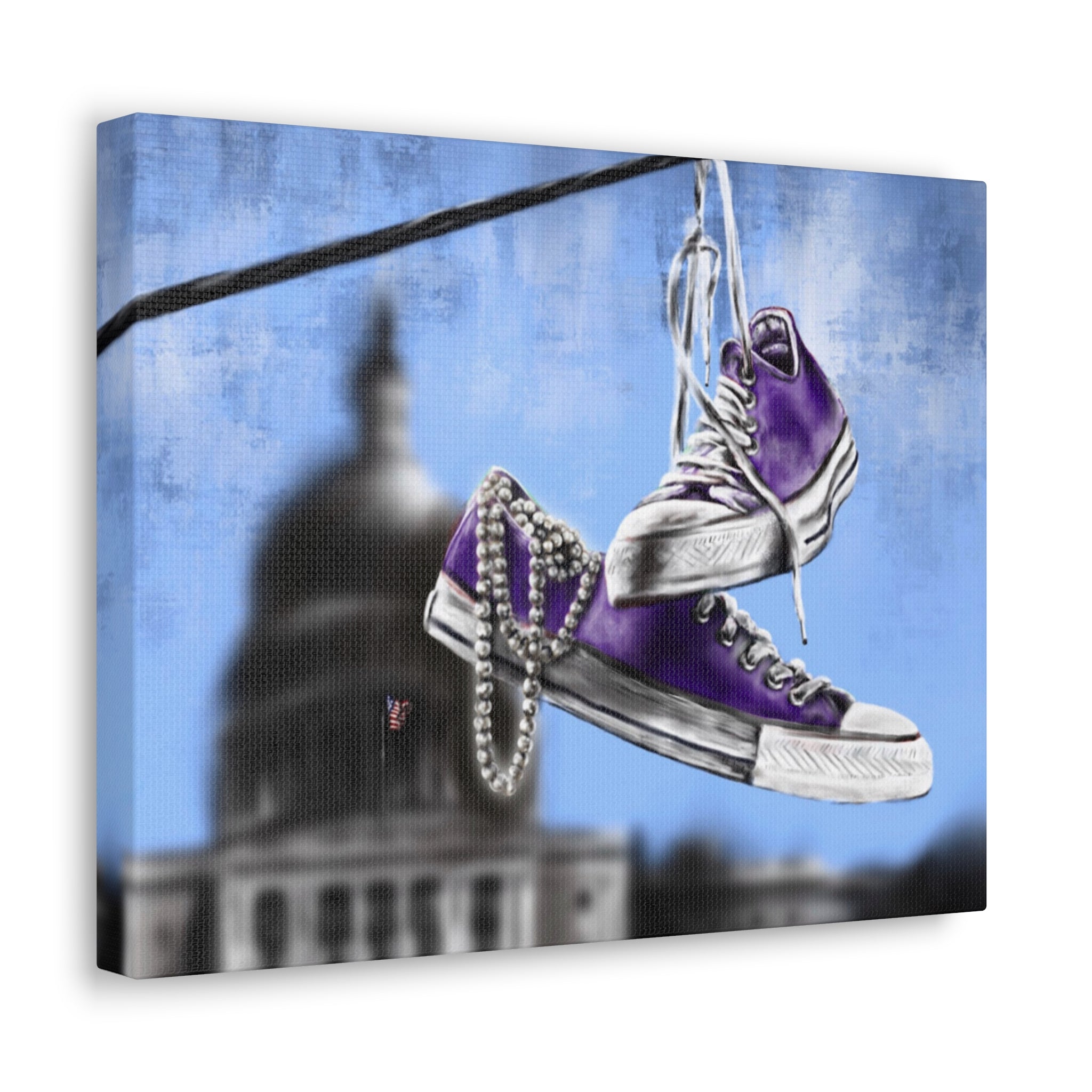 Violet Royalty | Chucks & Pearls Canvas - Kamala Harris - Streetwear Art by AndrooArt