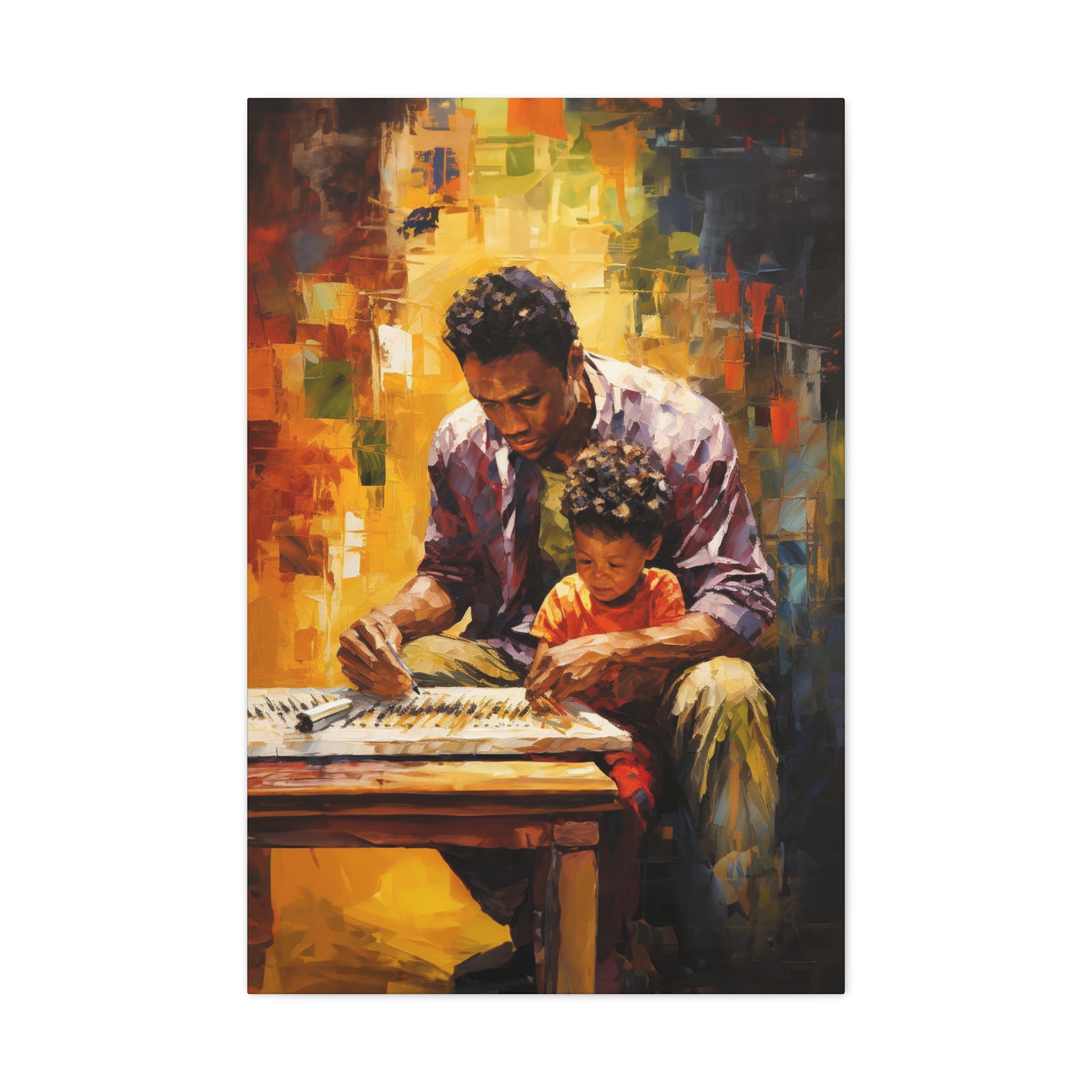 Father and Son: Strokes of Love | Canvas - Modern Art - Streetwear Art by AndrooArt