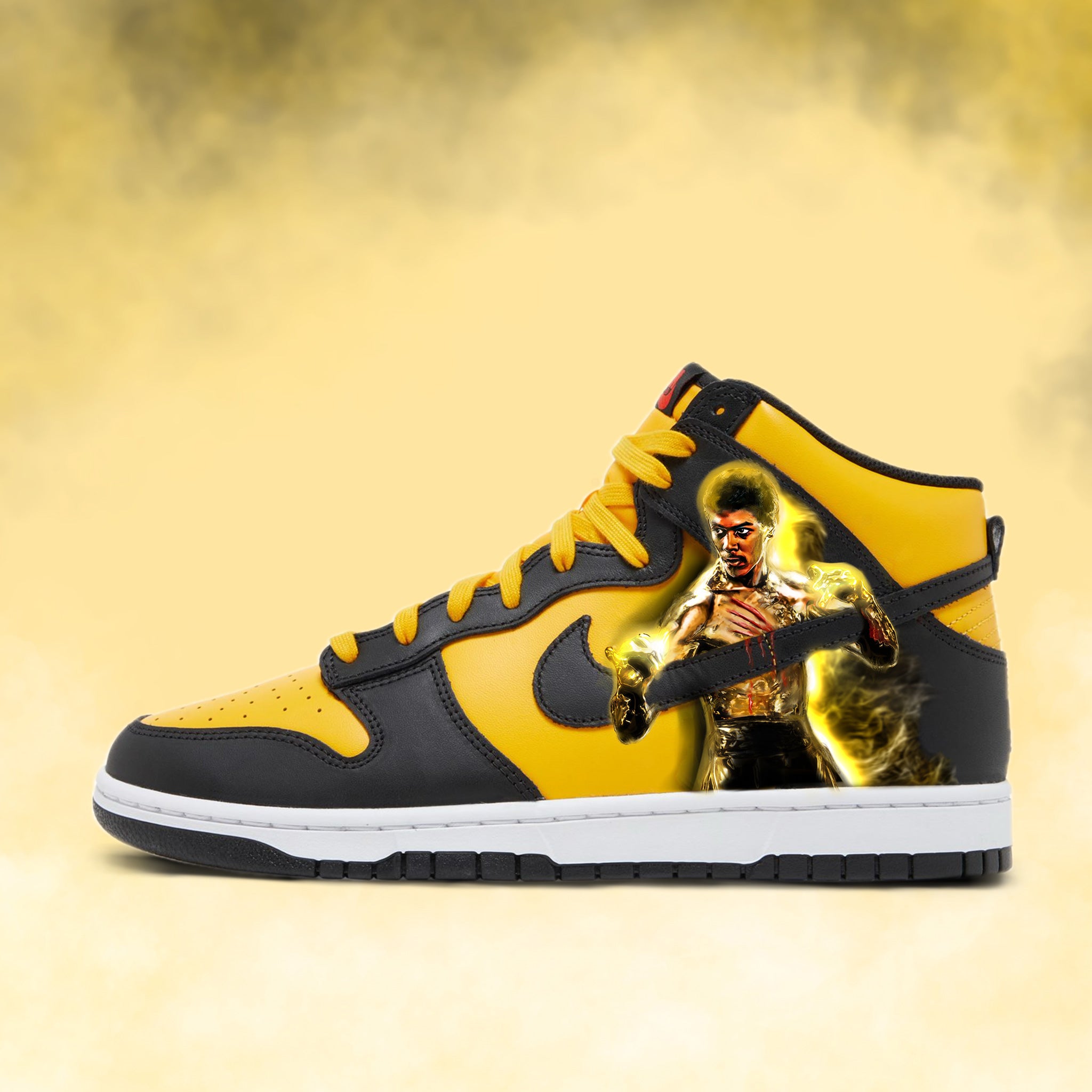 Dragon Master Nike Dunk High: Bruce Leroy Edition - Bruce Leroy - Streetwear Art by AndrooArt