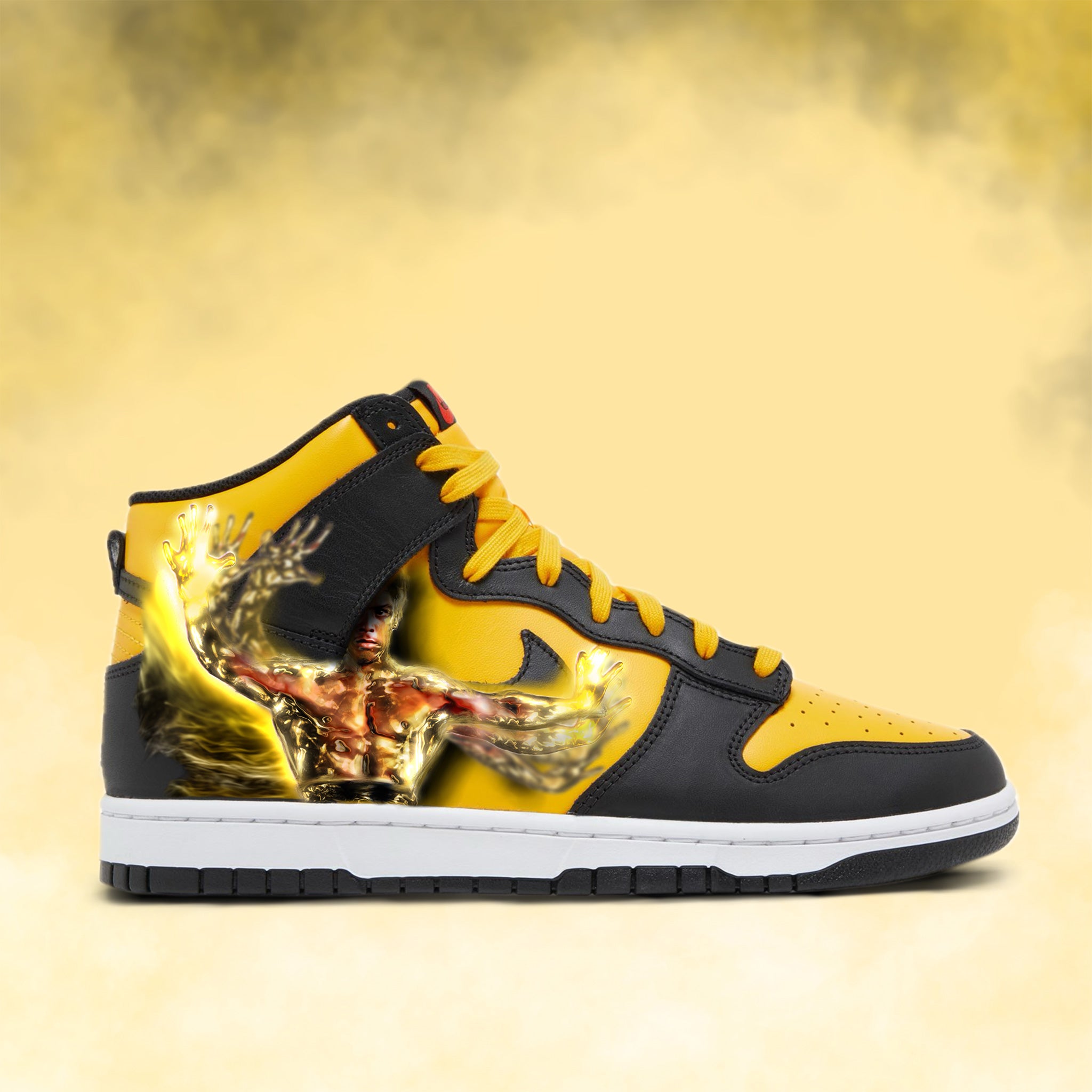 Dragon Master Nike Dunk High: Bruce Leroy Edition - Bruce Leroy - Streetwear Art by AndrooArt