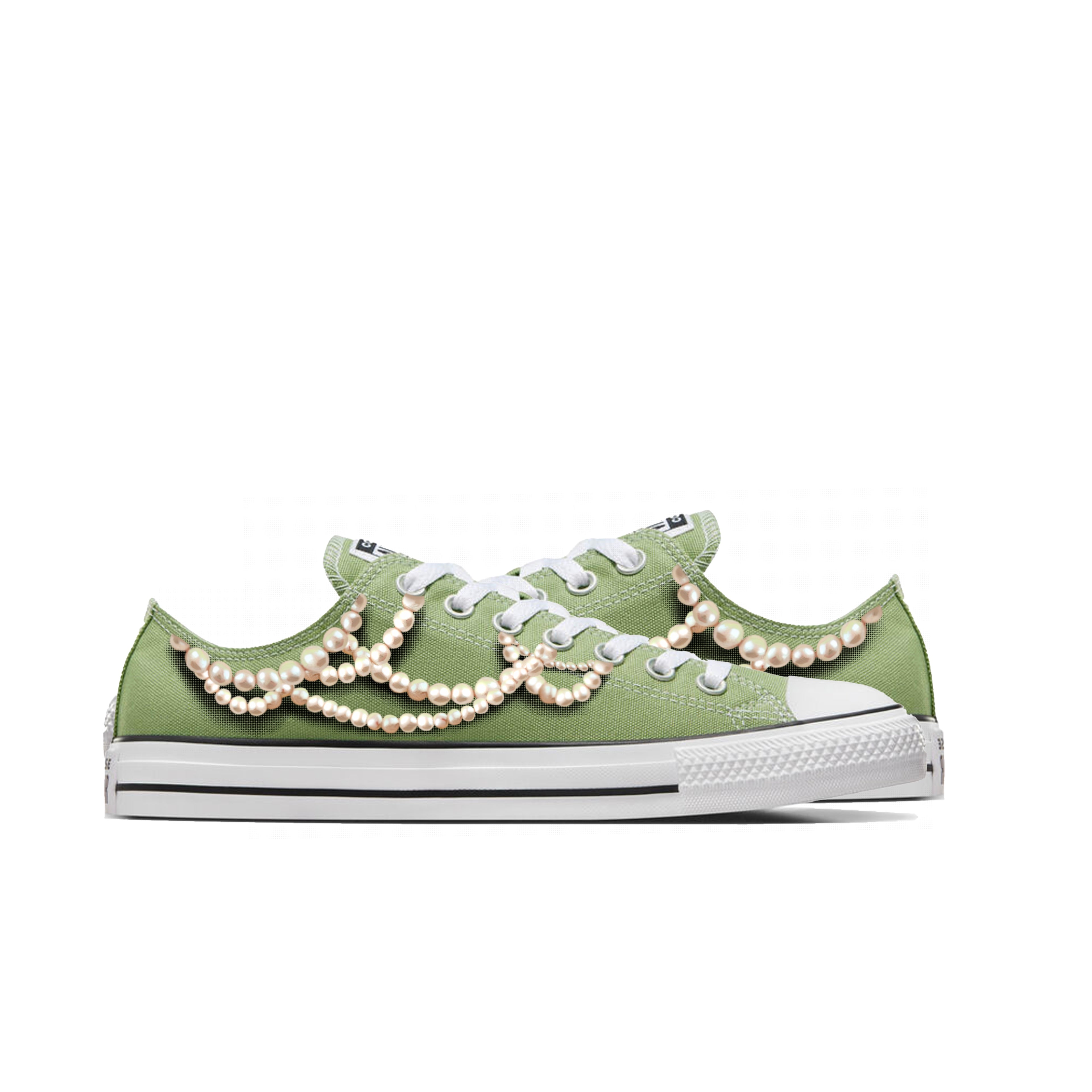 Lime Chucks & Pearls | Limited “brat” Edition Converse - Kamala Harris - Streetwear Art by AndrooArt