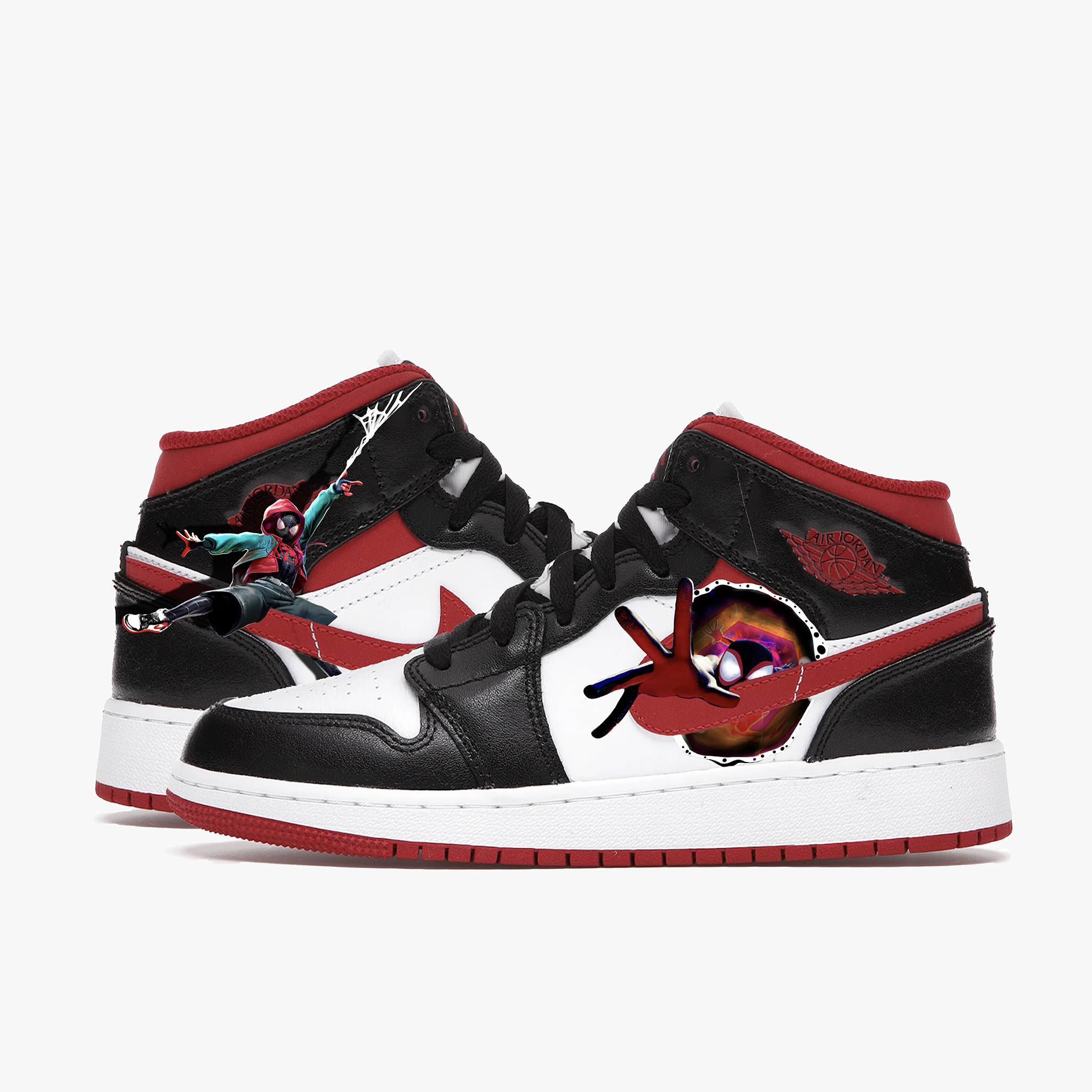 Miles Morales Youth Jordan 1 Mid Androo s Art