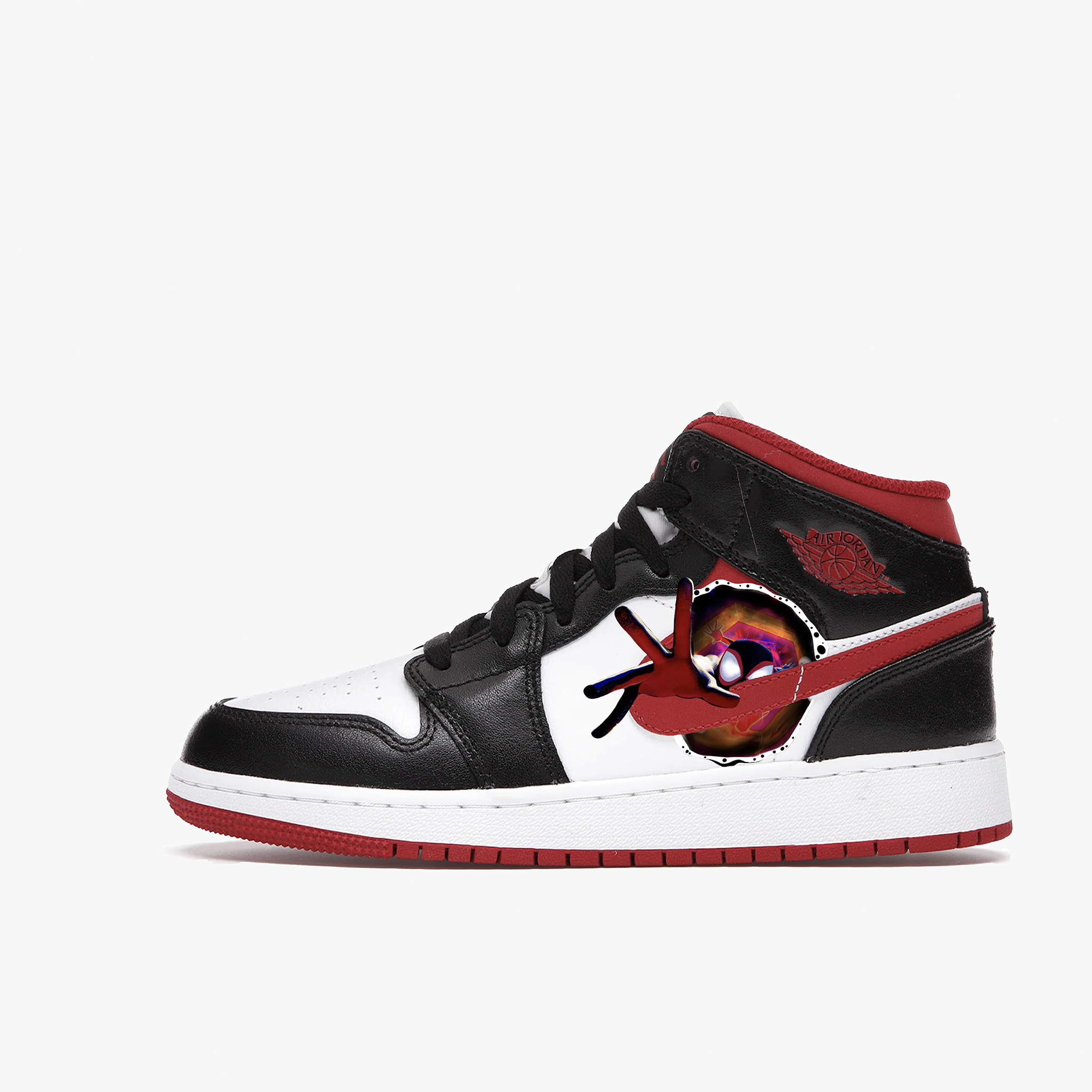 Miles Morales | Youth Jordan 1 Mid - Michael Jordan - Streetwear Art by AndrooArt