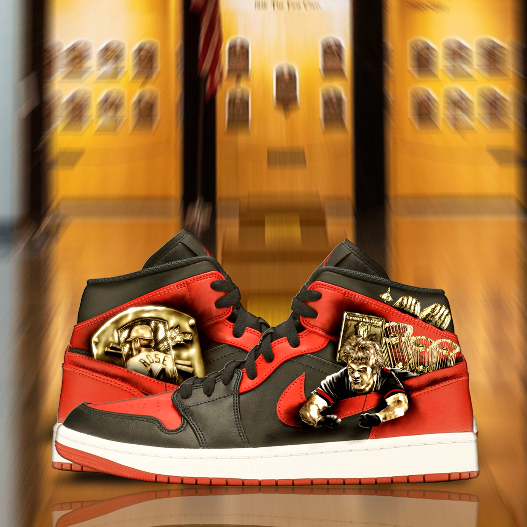 Rose Gold Jordan 1s | Limited Edition Pete Rose Signed Sneakers - Michael Jordan - Streetwear Art by AndrooArt