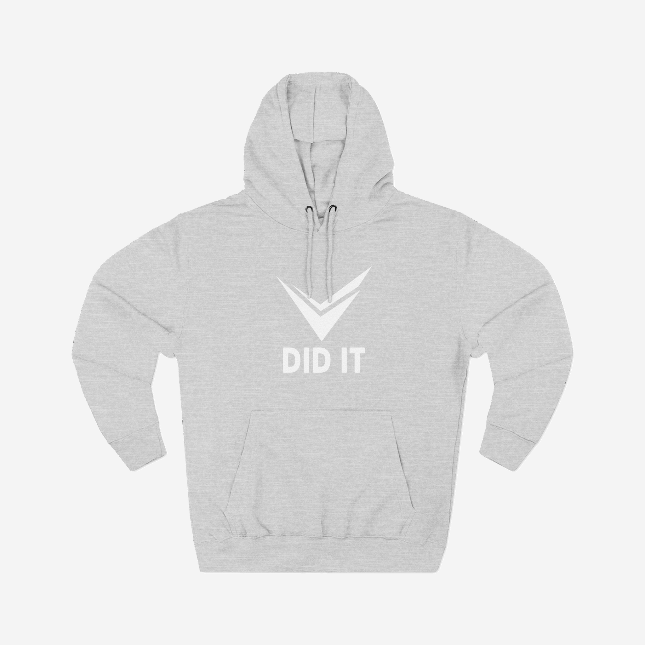 DID IT CHECKMARK (WHT) Hoodie | Motivational Streetwear Hoodie  | Androo’s Art Exclusive | Faith & Achievement Apparel | Unisex Sweatshirt | Motivational Success Graphic Tee — studio view with original artwork.