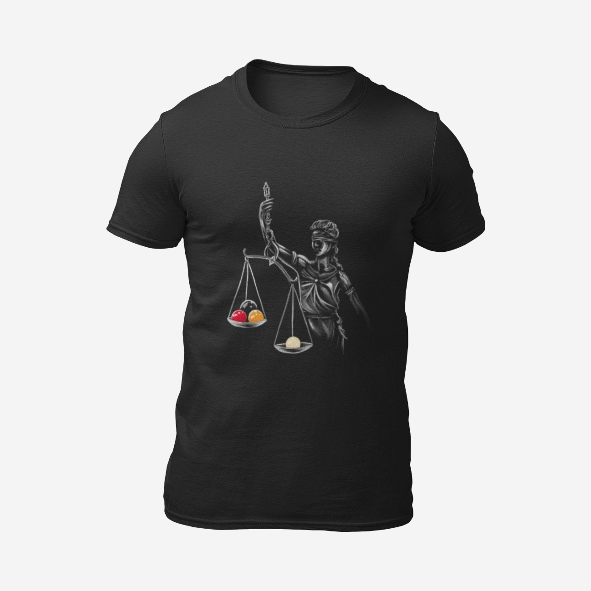 American Justice | Unisex  T-Shirt | Graphic Art Streetwear Tee — studio view with original artwork.