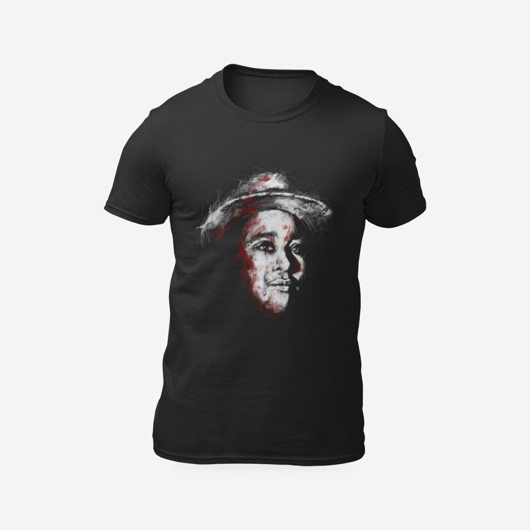 Emmett Till black T-shirt, complete front product view with original artwork.