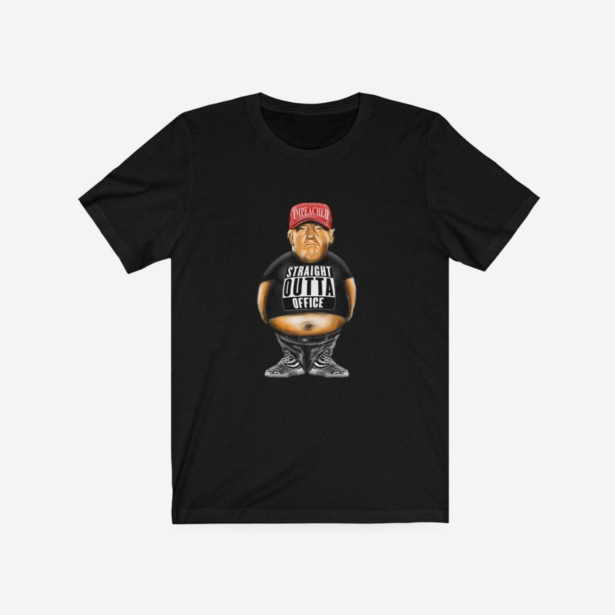 Straight Outta Office T-shirt, complete front product view with original artwork.