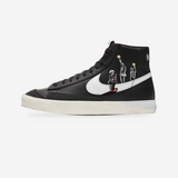 Nike Blazer Mid Sneakers | Black and White | "I'm With Kap" — original artwork on a light-gray studio background.