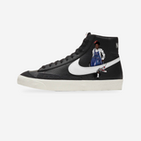 Nike Blazer Mid Sneakers | Black and White | "Follow The Leader" — original artwork, studio presentation