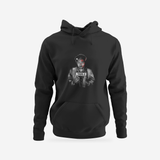 Front view of Rosa Parks “Mugshot” Hoodie with the original artwork.