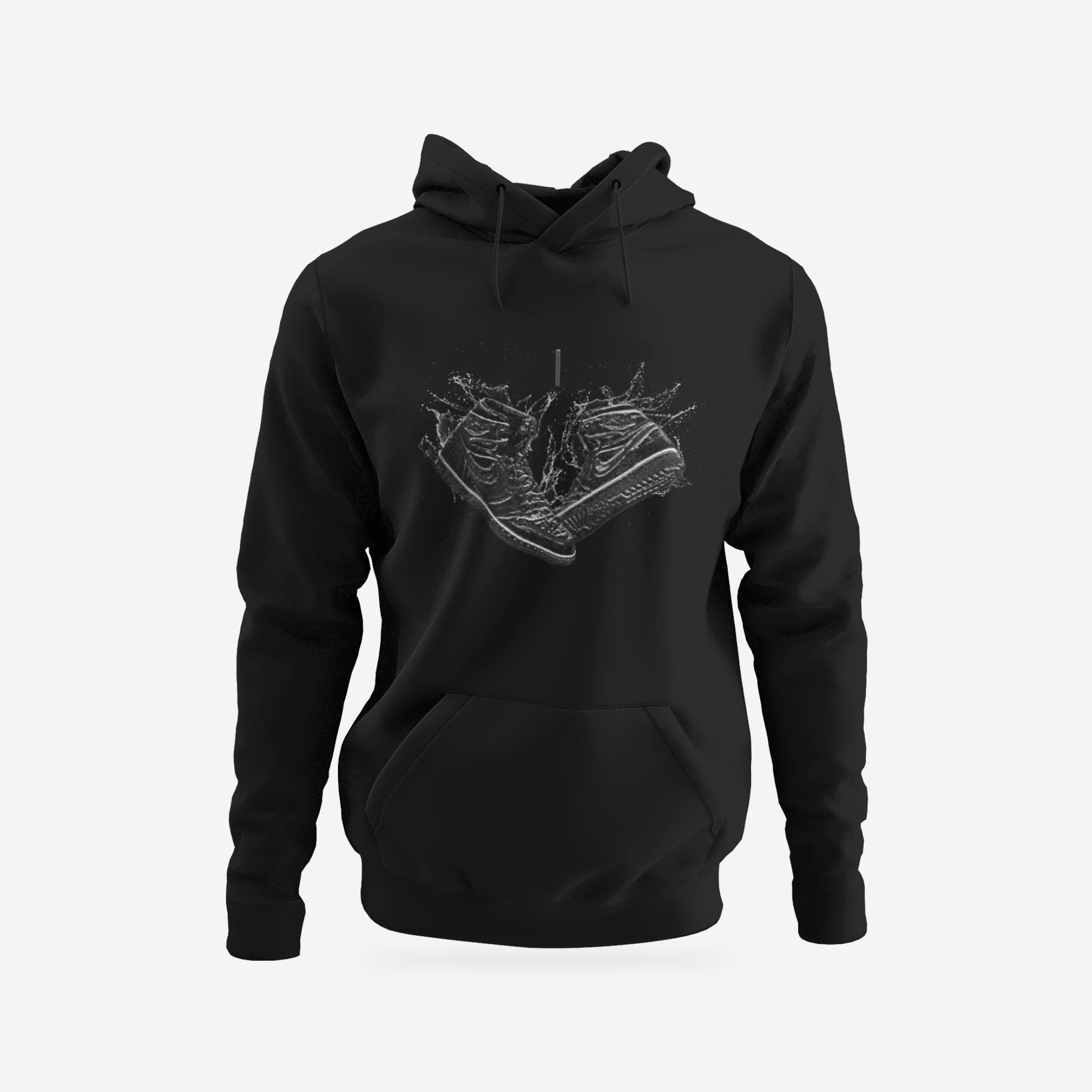 Be Water AJ1  | Hoodie | Graphic Art Streetwear Tee — complete garment, original artwork on light gray background