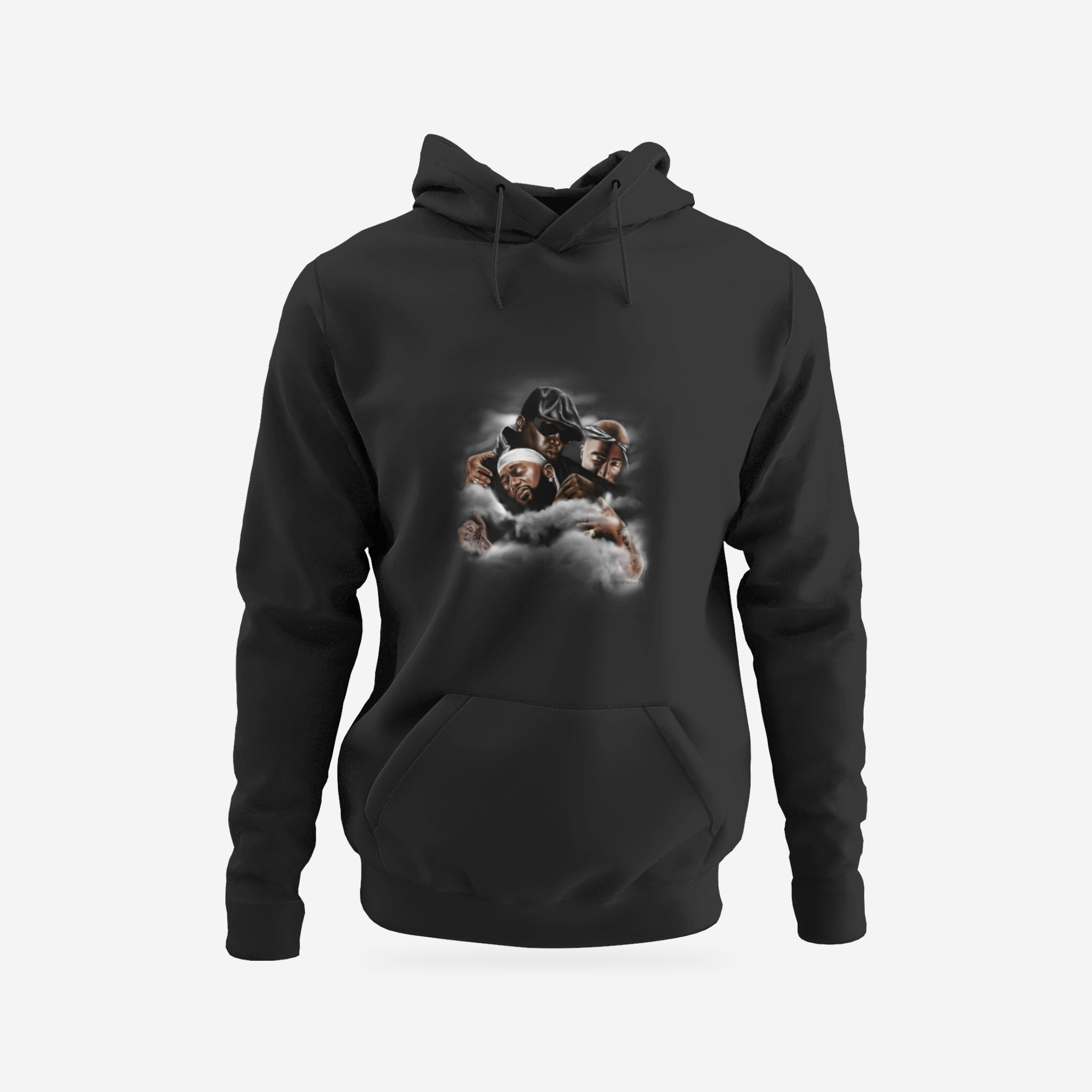 Nipsey Tribute | Hoodie — complete garment, original artwork on light gray background