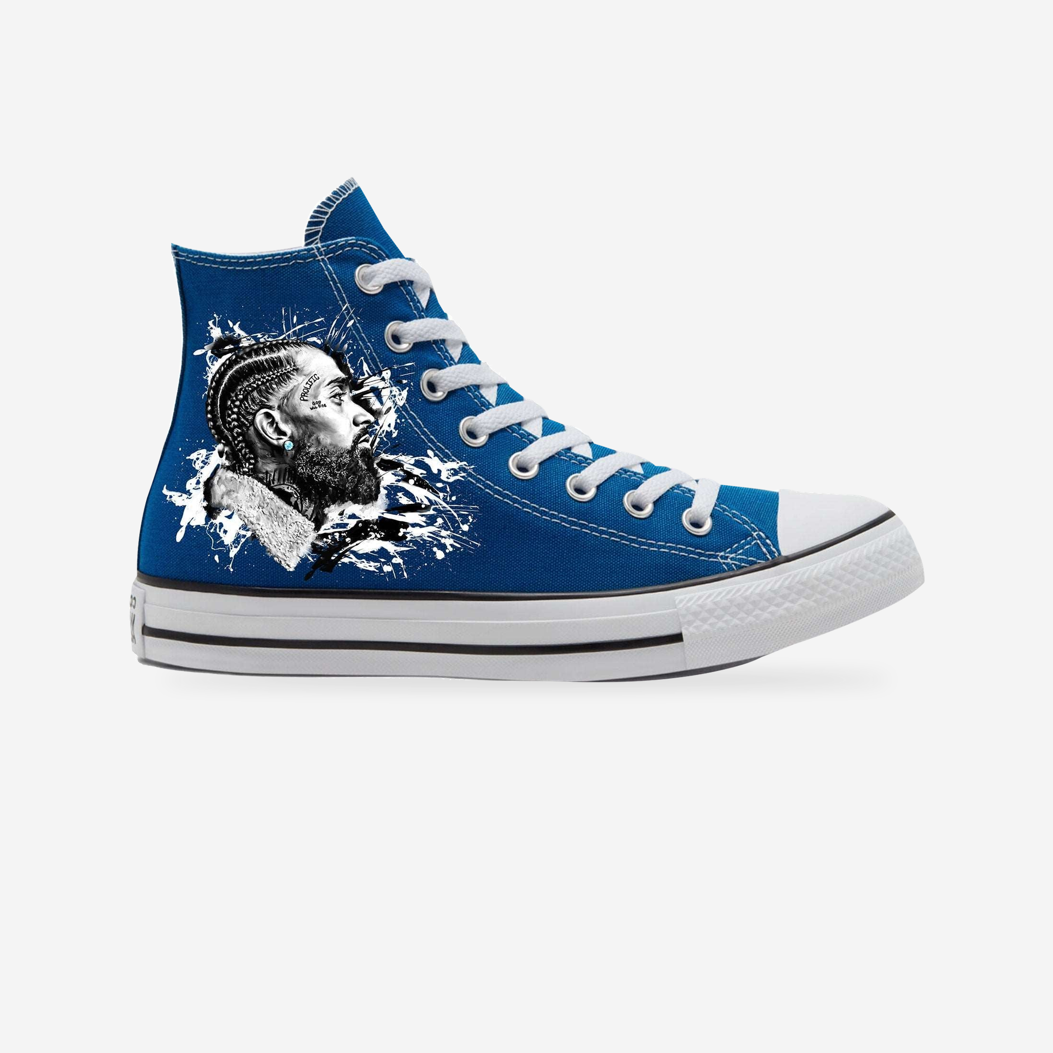 Blue Diamonds Converse | Nipsey Chucks — original artwork, studio presentation