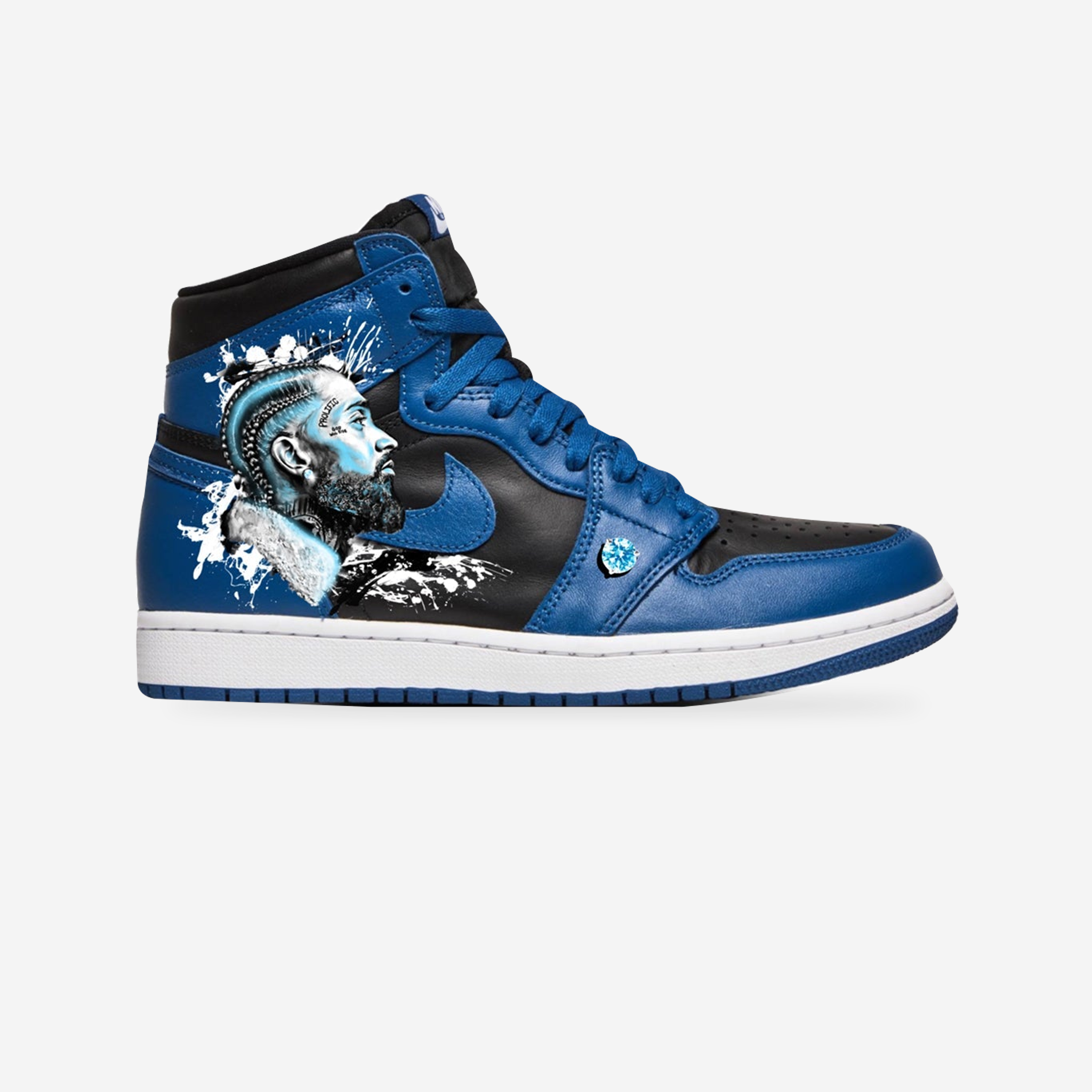 Blue Diamonds Forever | Nipsey AJ1 — original artwork, studio presentation
