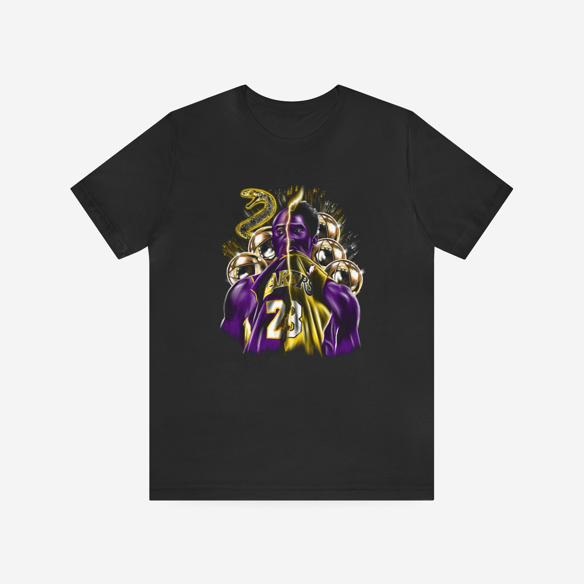 Kobe Bryant | Champion 24/8 | Unisex T-Shirt | Mamba Mentality Lakers Tribute Tee — complete garment, original artwork on light gray background