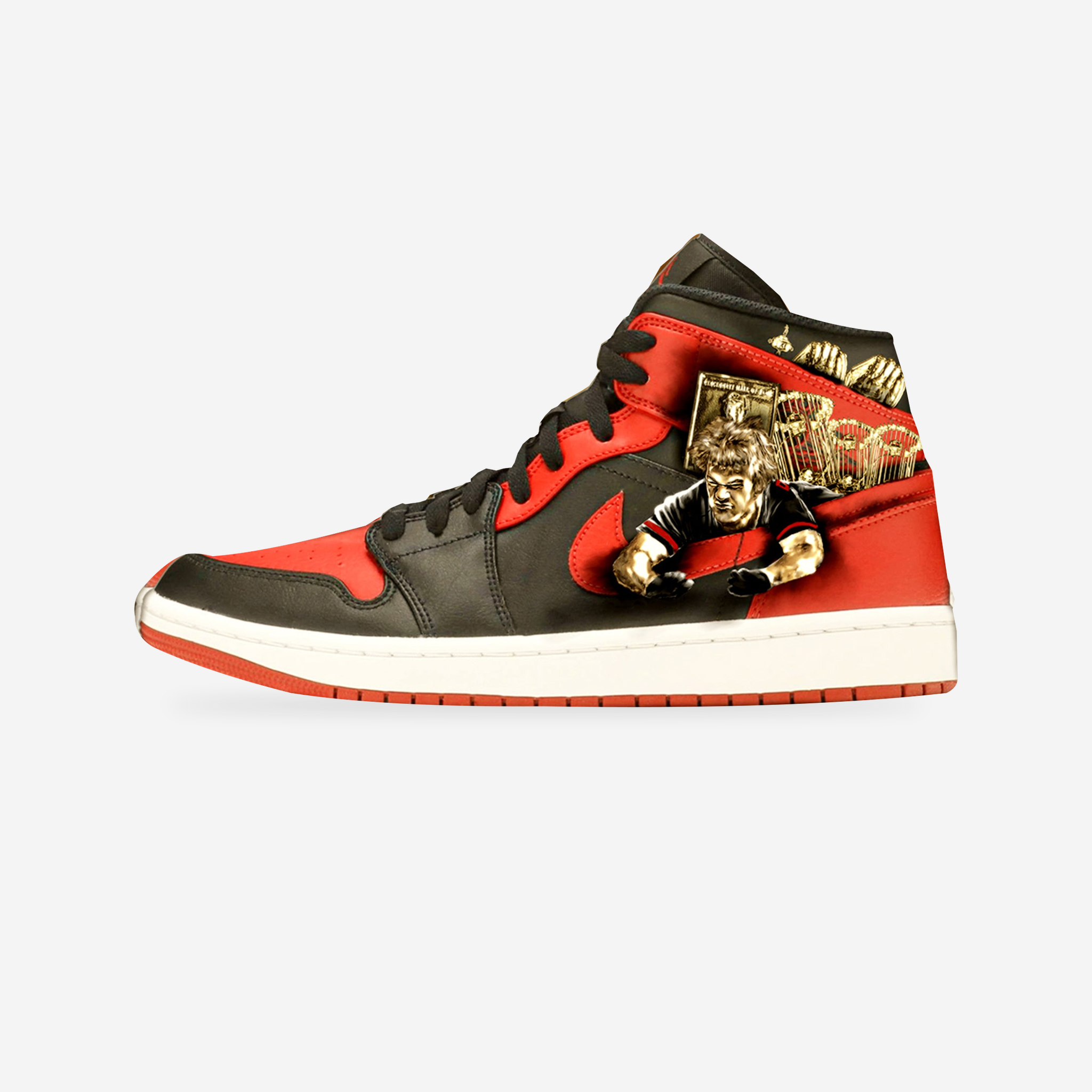 Rose Gold Jordan 1s | Limited Edition Pete Rose Signed Sneakers — original artwork, studio presentation