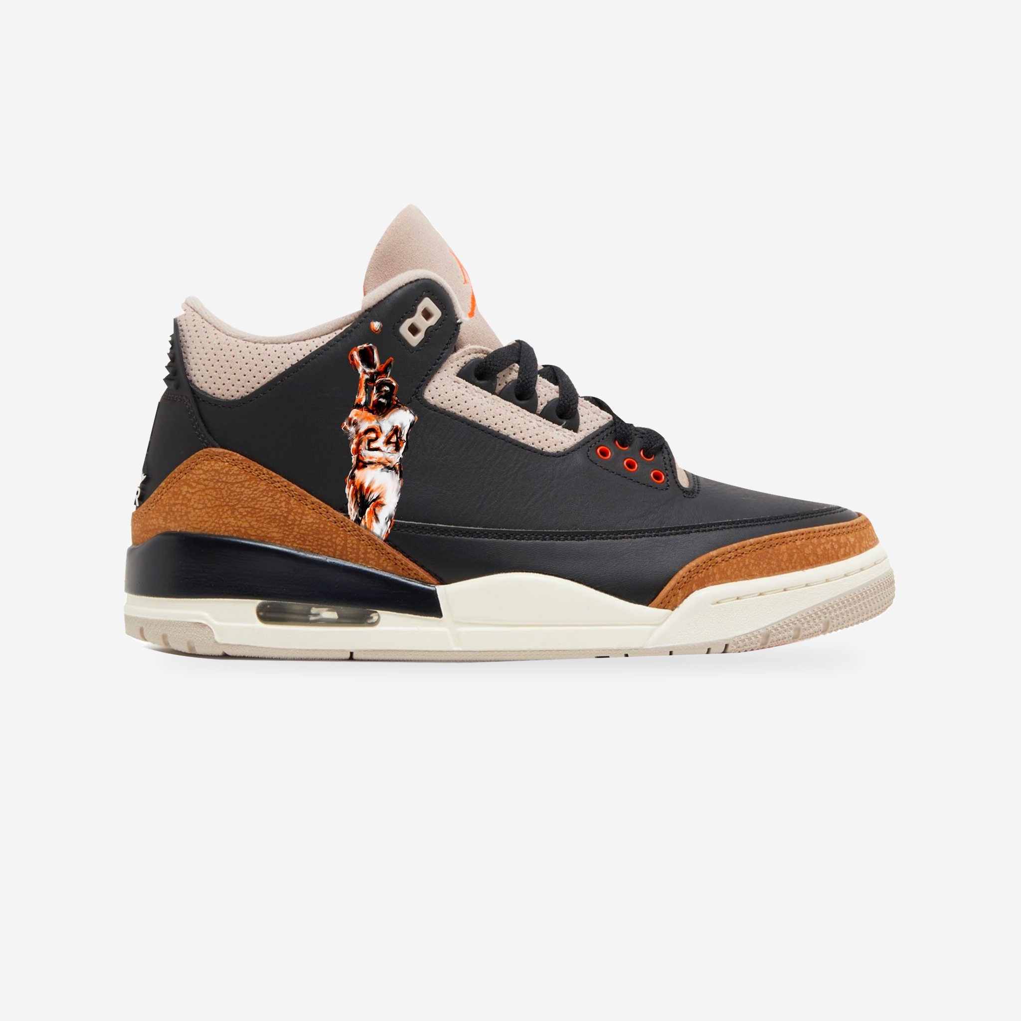 Willie Mays Tribute Jordan 3s — original artwork, studio presentation