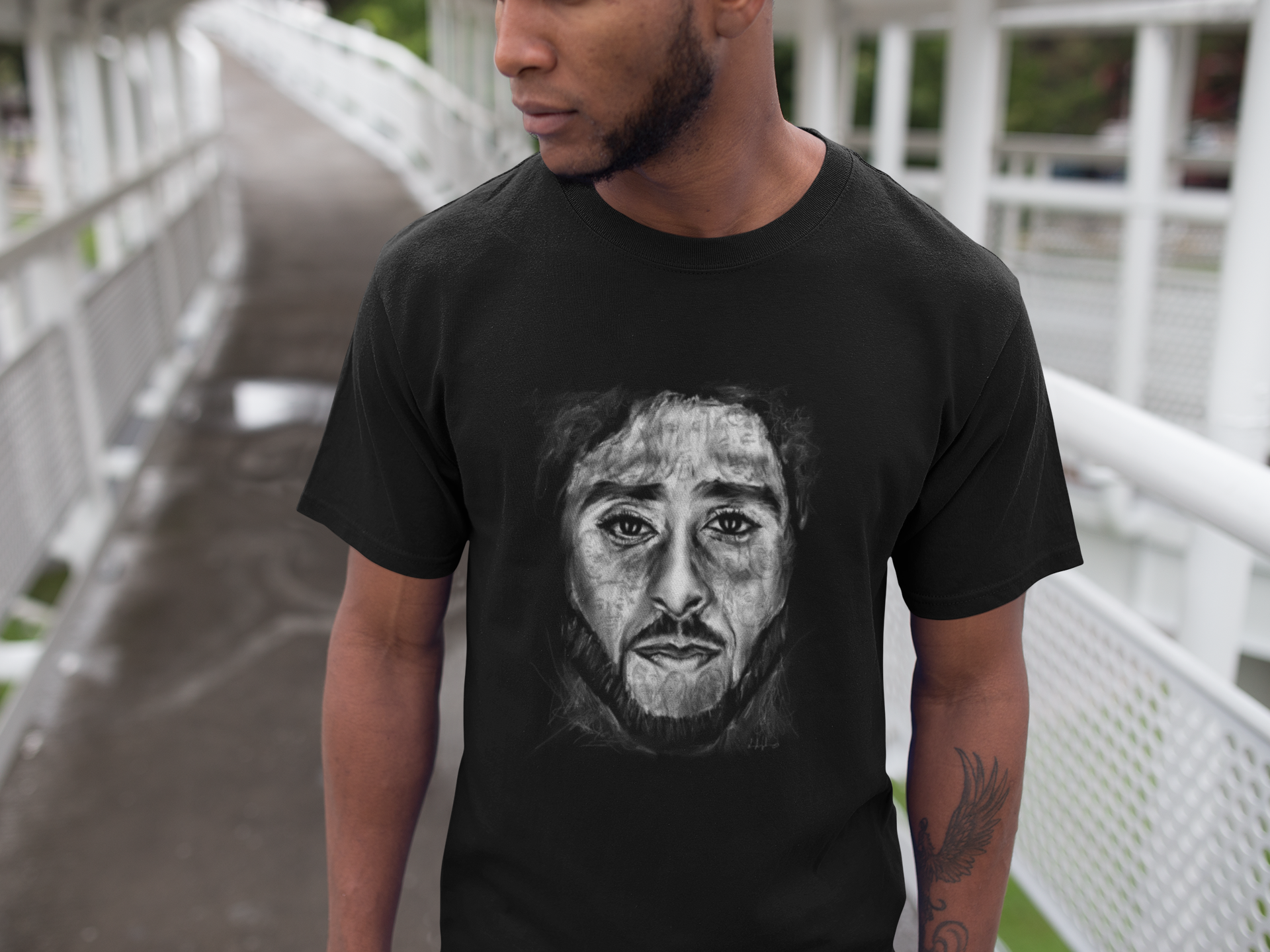 Colin Kaepernick | Doing It | Unisex Black T-Shirt - Androo's Art