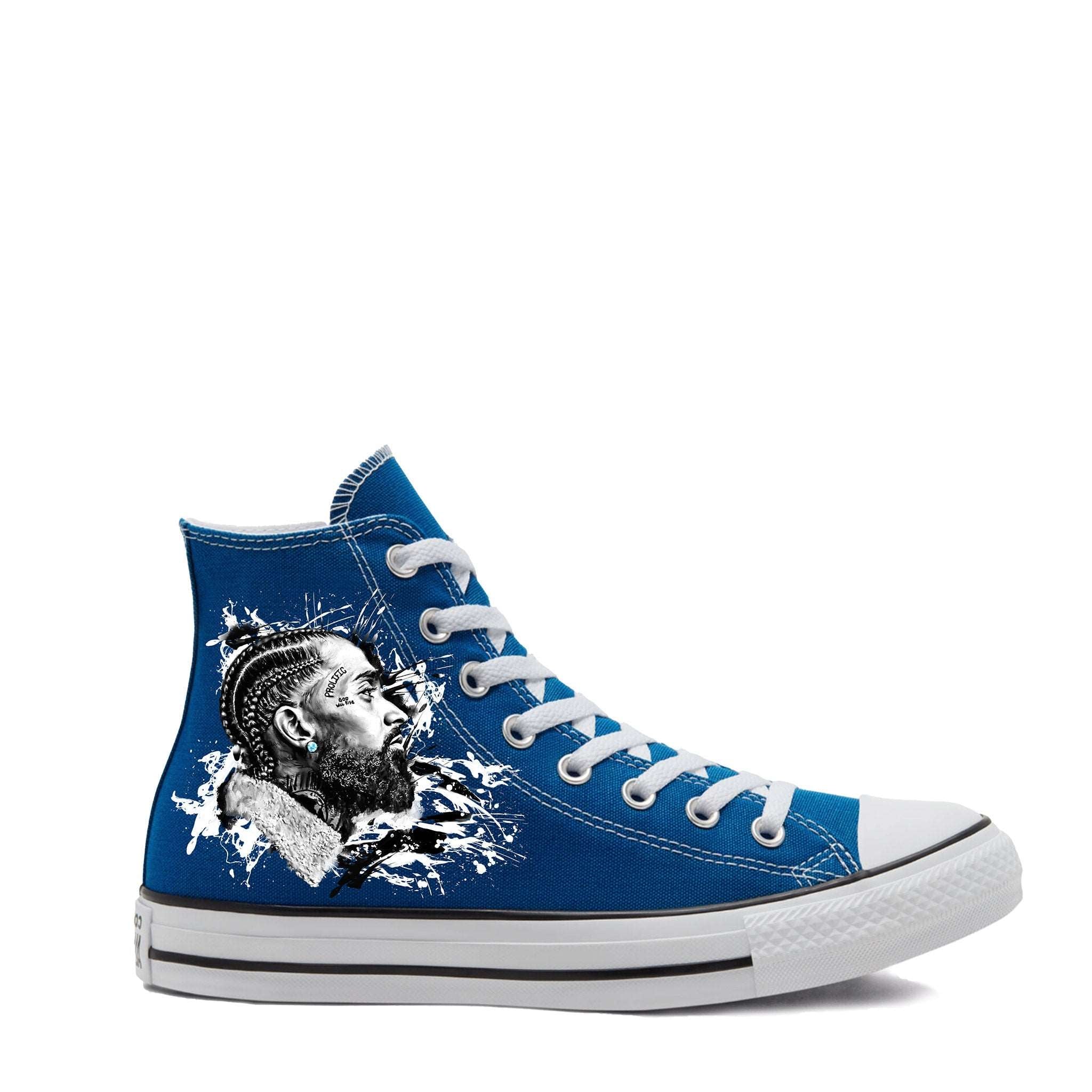 Blue Diamonds Converse | Nipsey Chucks - Androo's Art